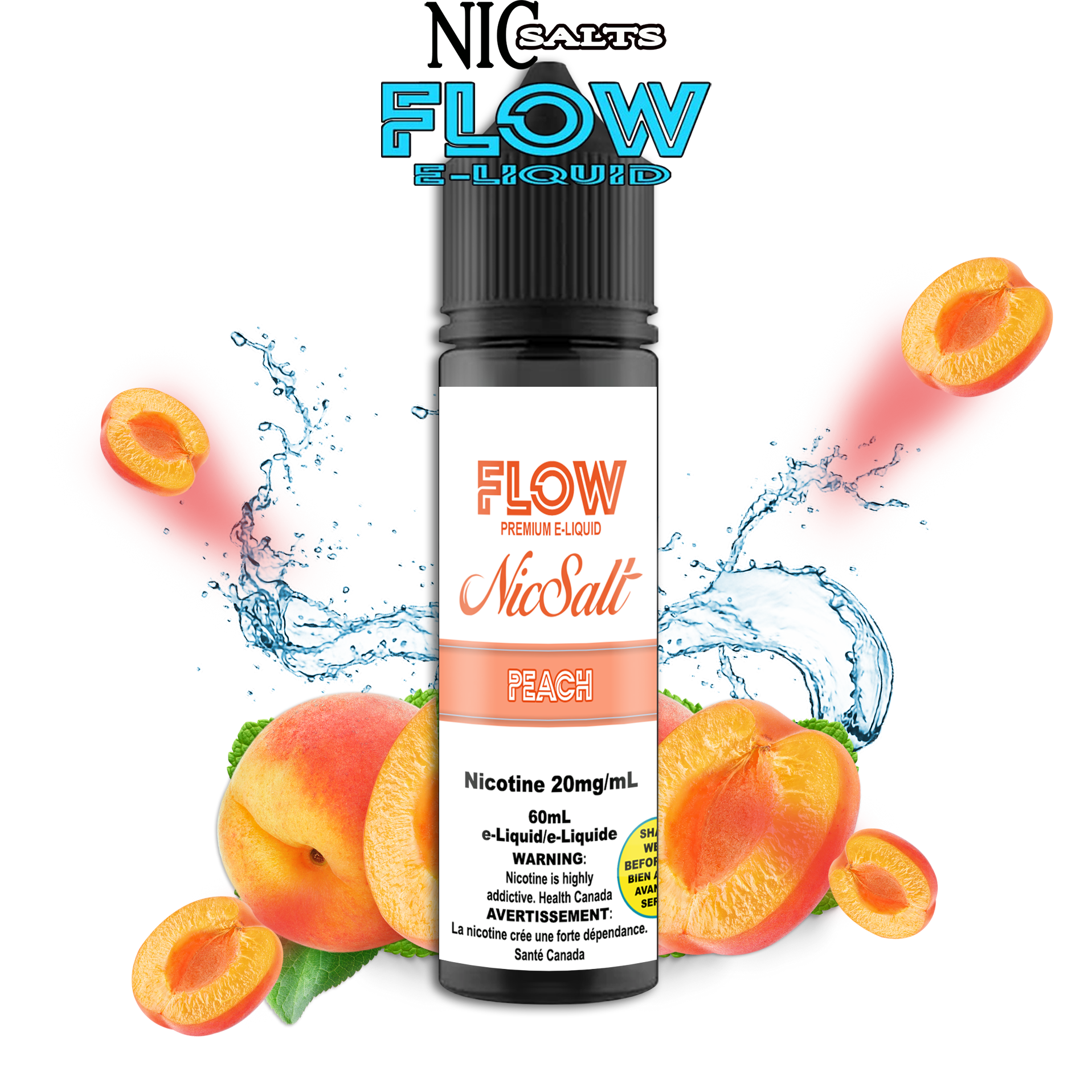 FLOW E-LIQUID SALT - PEACH 60ML