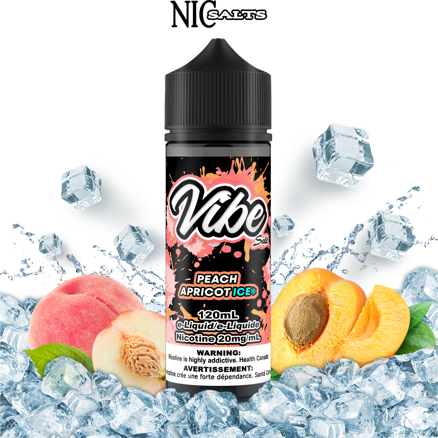 CUSTOM VIBE SALT - PEACH APRICOT ICE