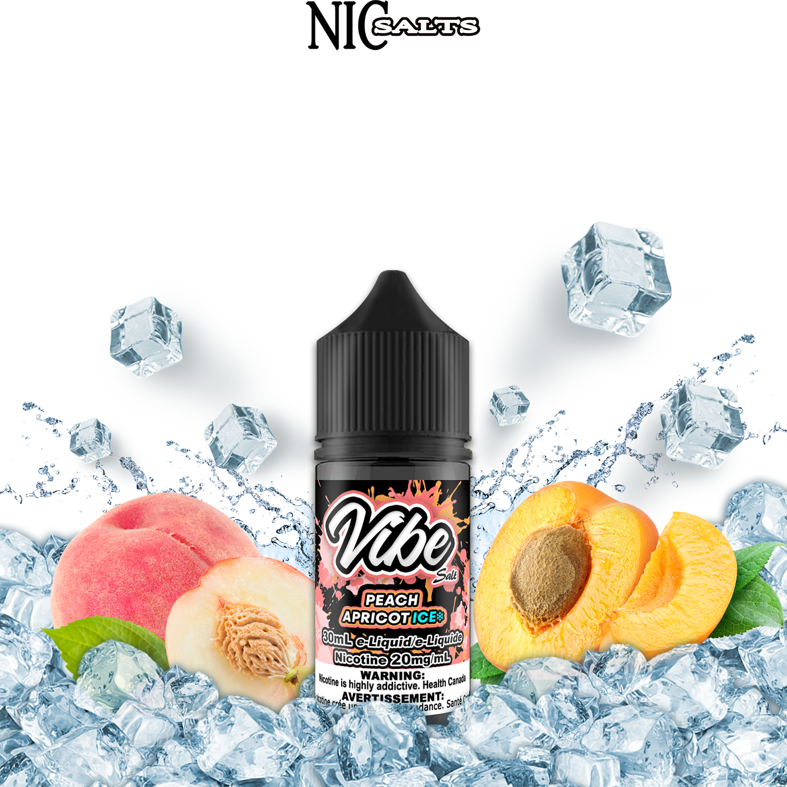 CUSTOM VIBE SALT - PEACH APRICOT ICE