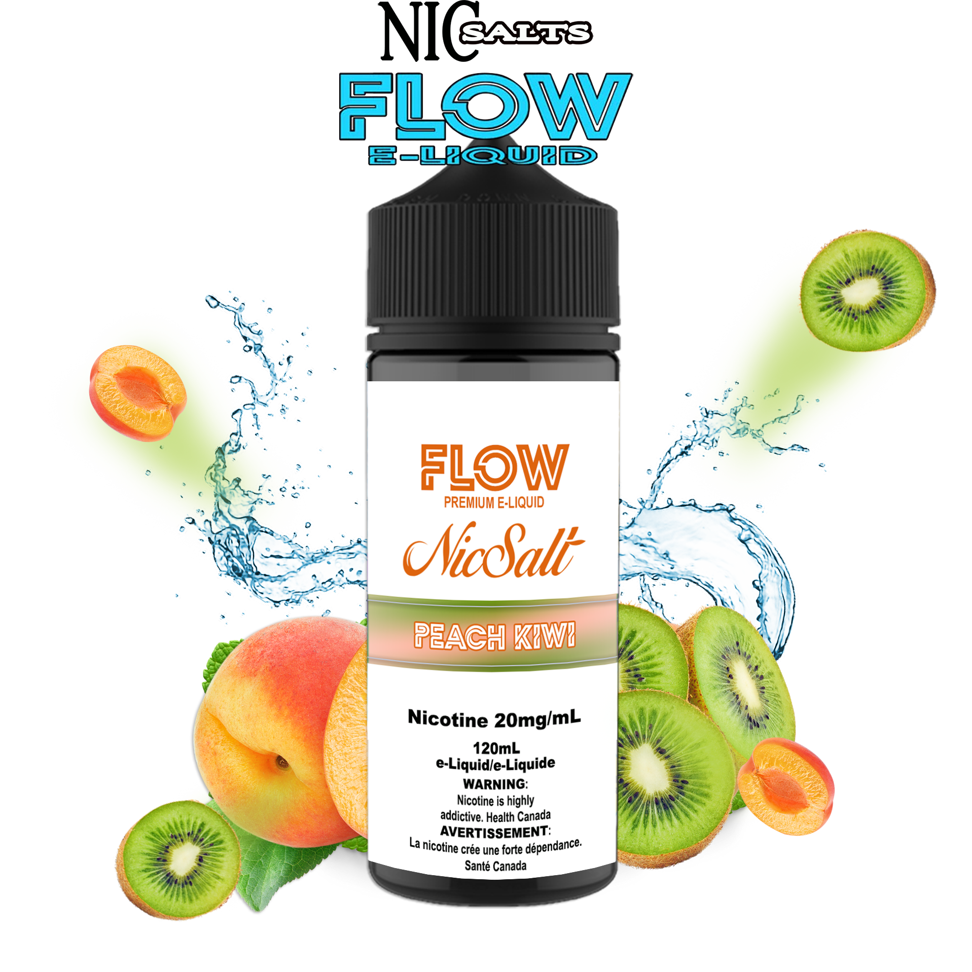 CUSTOM FLOW E-LIQUID SALT - PEACH KIWI