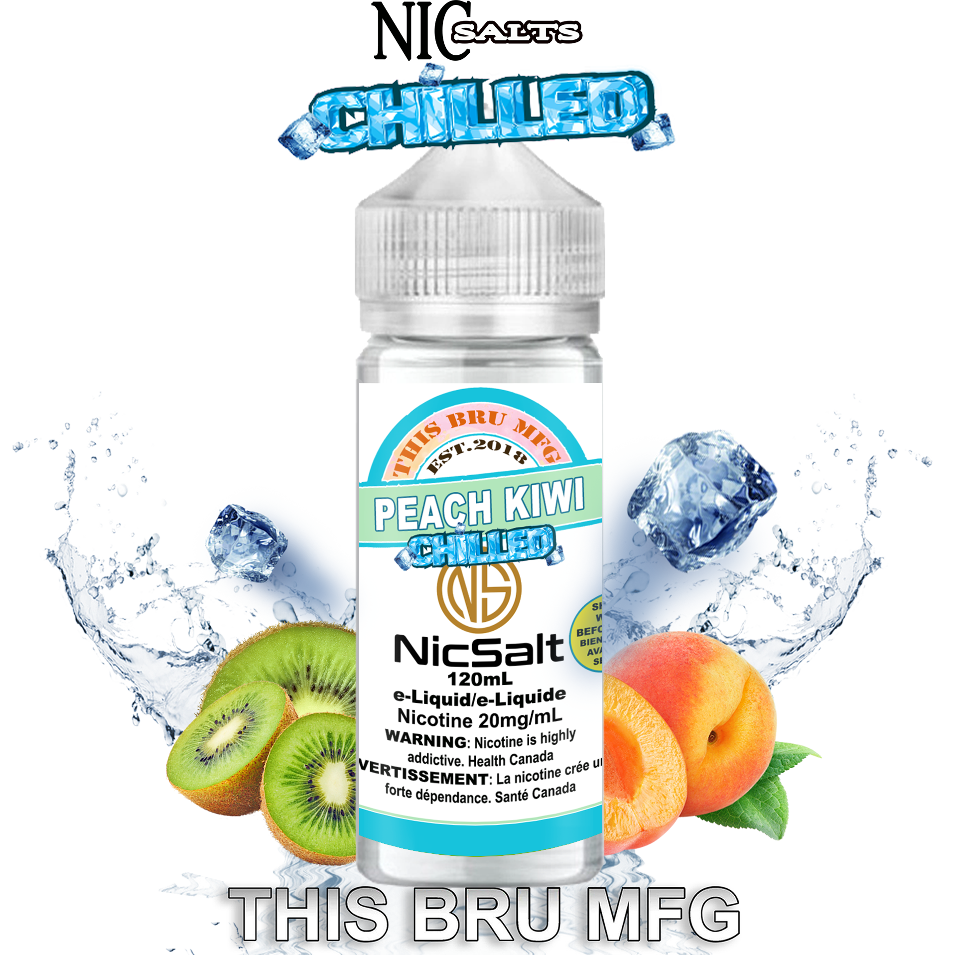 CUSTOM THIS BRU MFG SALT - PEACH KIWI CHILLED