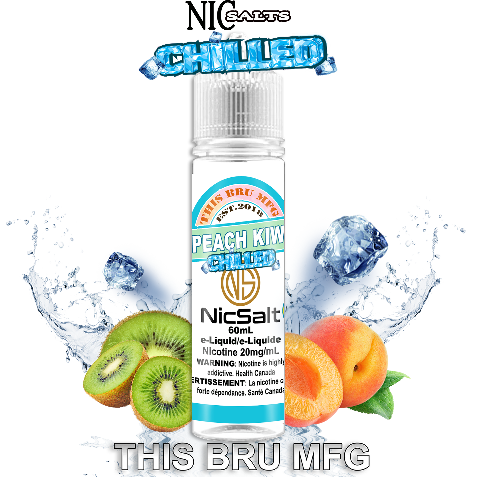 CUSTOM THIS BRU MFG SALT - PEACH KIWI CHILLED
