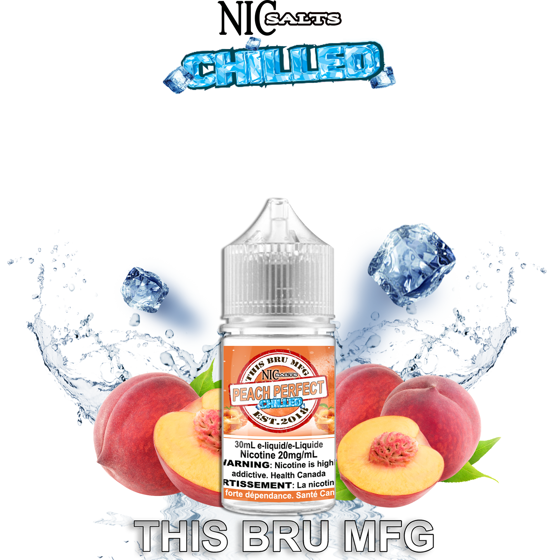 CUSTOM THIS BRU MFG SALT - PEACH PERFECT CHILLED