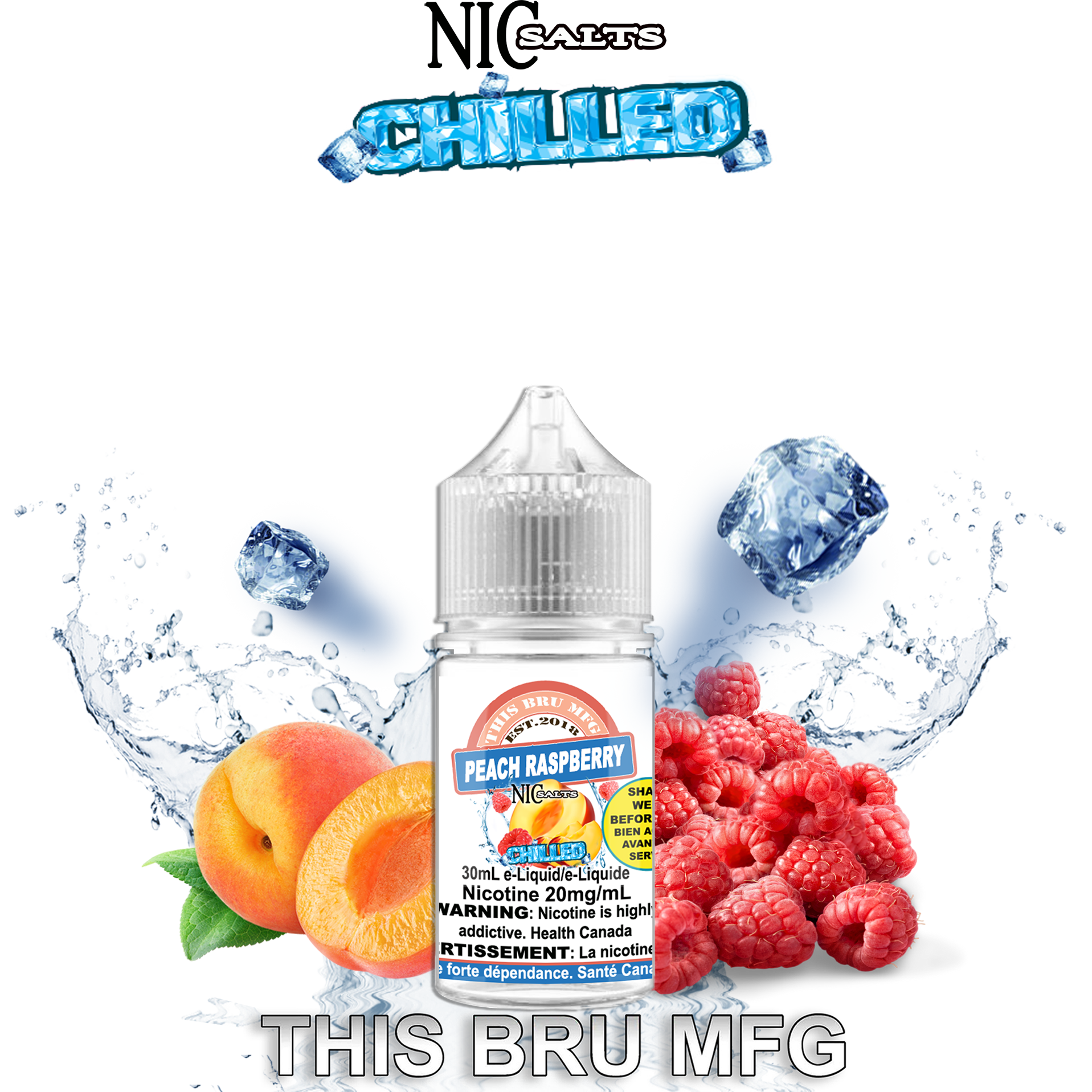 THIS BRU MFG SALT - PEACH RASPBERRY CHILLED 30ML