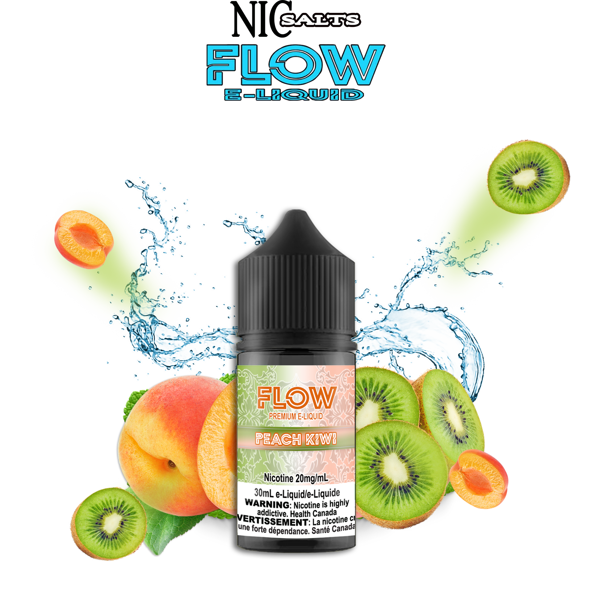 FLOW E-LIQUID SALT - PEACH KIWI 30ML