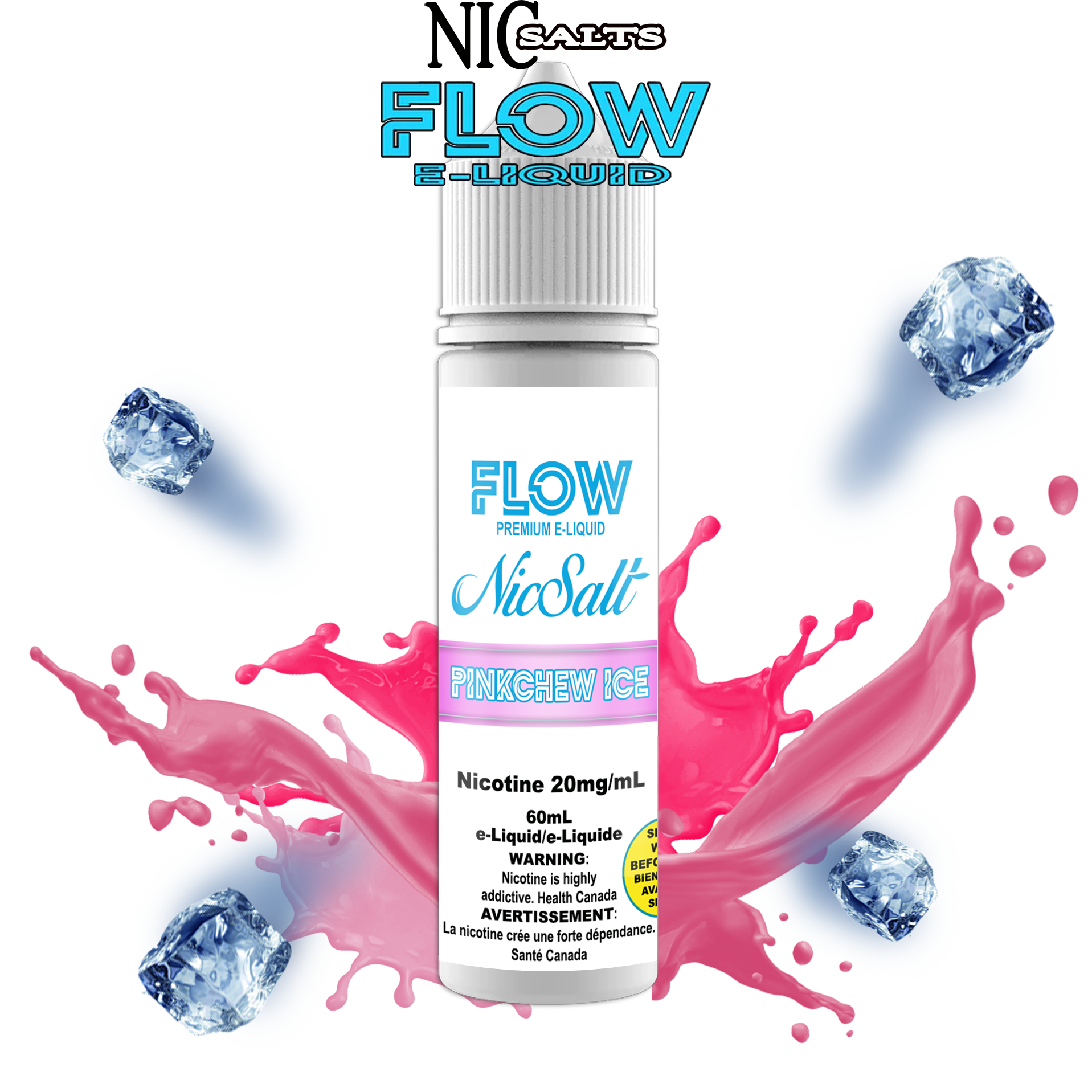 FLOW E-LIQUID SALT - PINKCHEW ICE 60ML