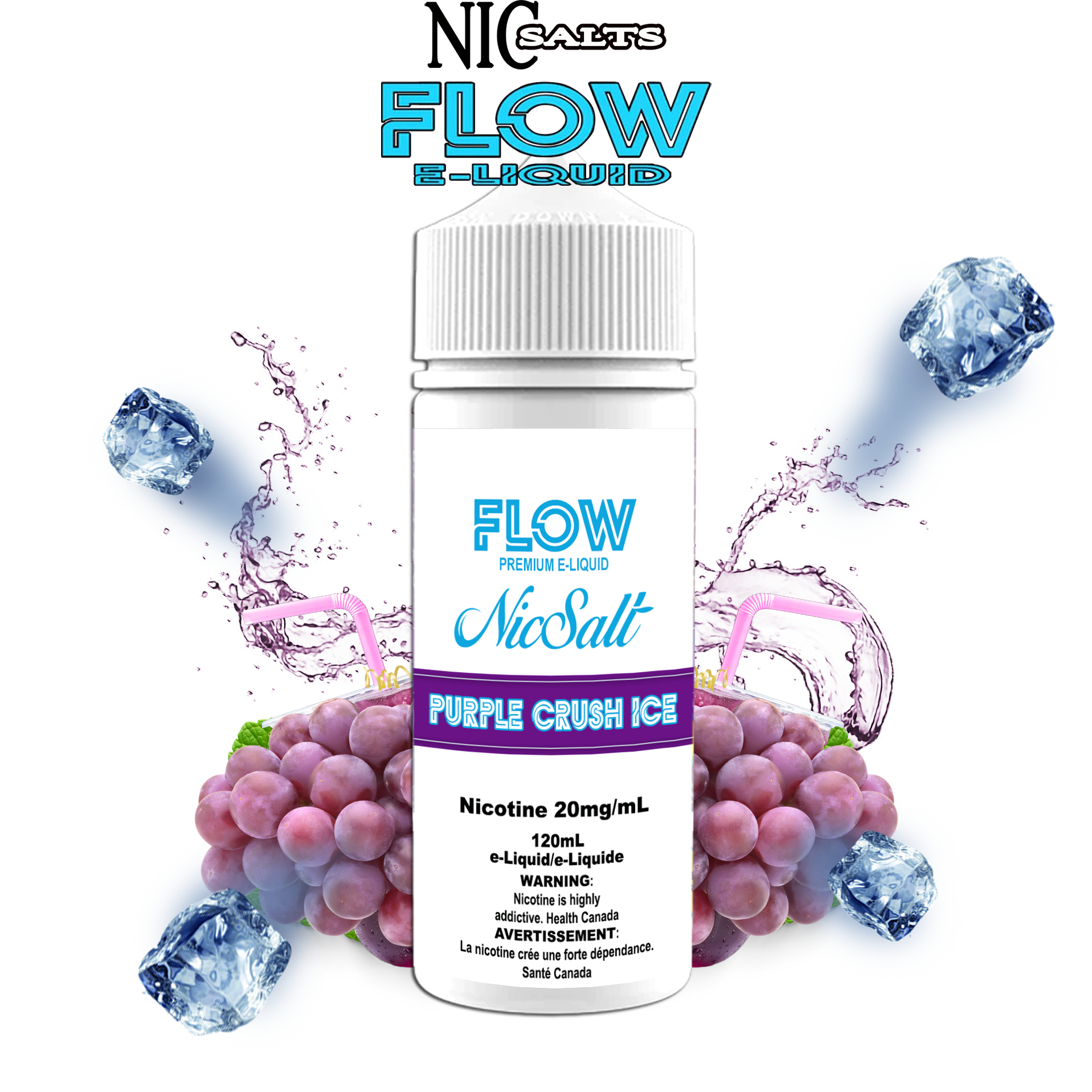 CUSTOM FLOW E-LIQUID SALT - PURPLE CRUSH ICE
