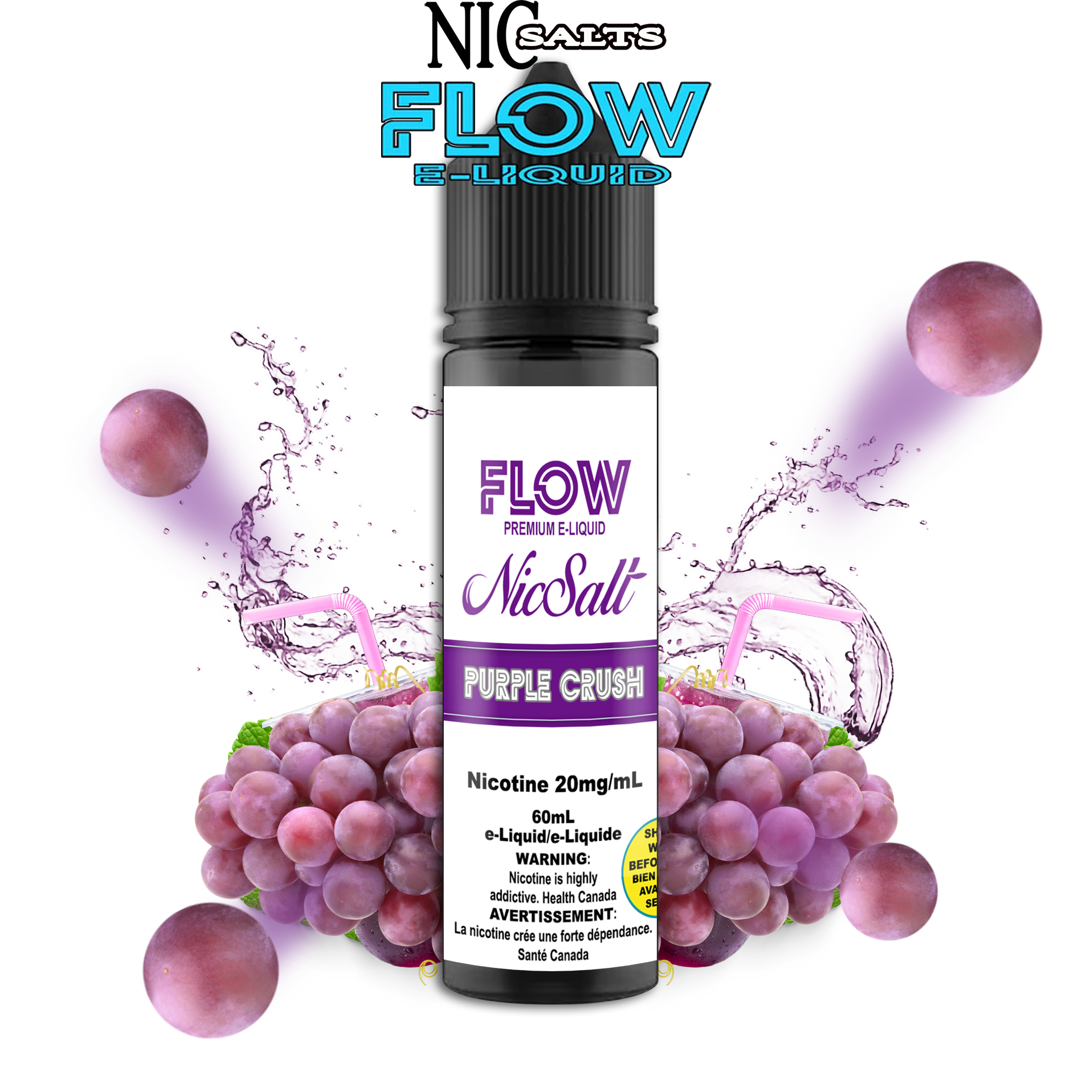 FLOW E-LIQUID SALT - PURPLE CRUSH 60ML