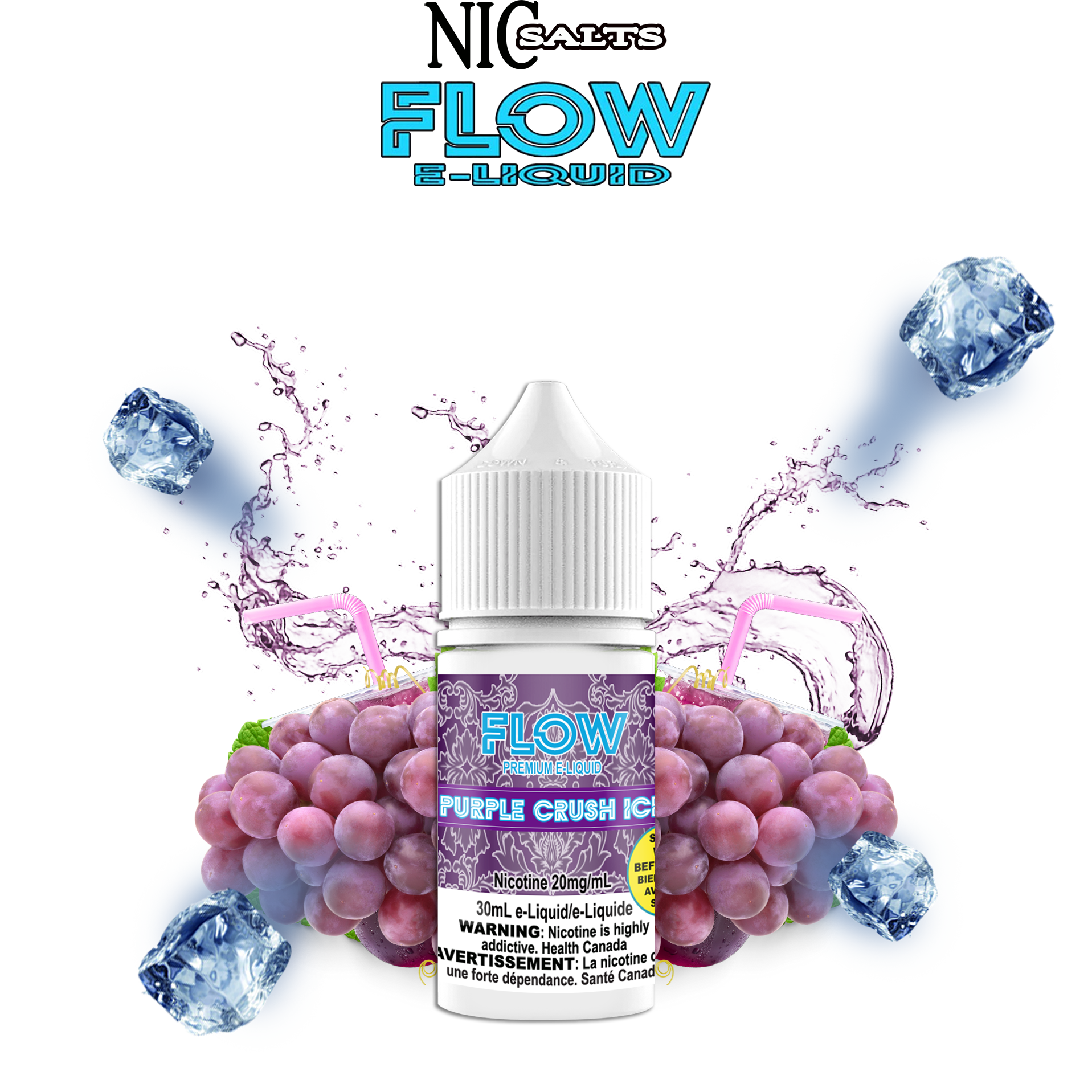 CUSTOM FLOW E-LIQUID SALT - PURPLE CRUSH ICE