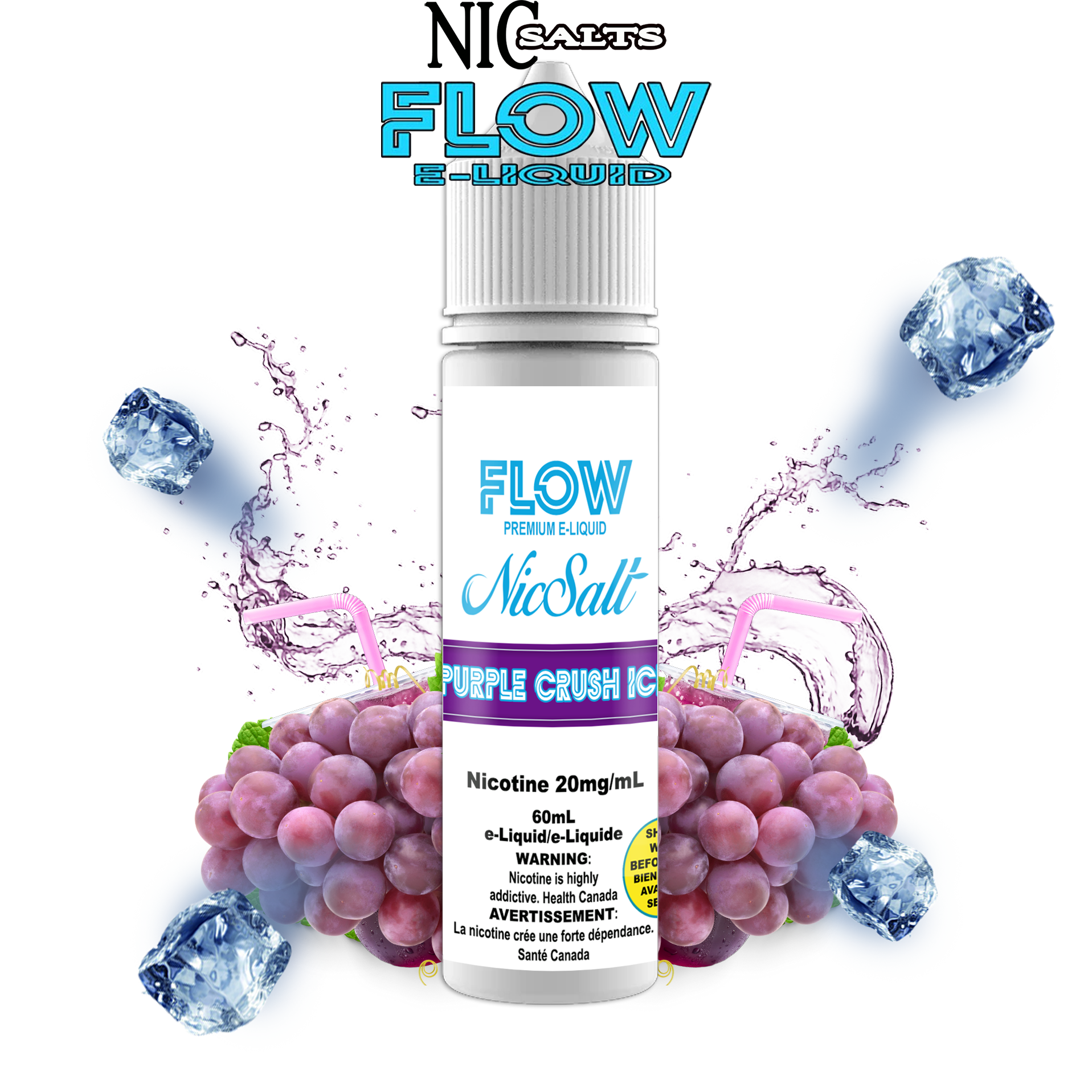 FLOW E-LIQUID SALT - PURPLE CRUSH ICE 60ML