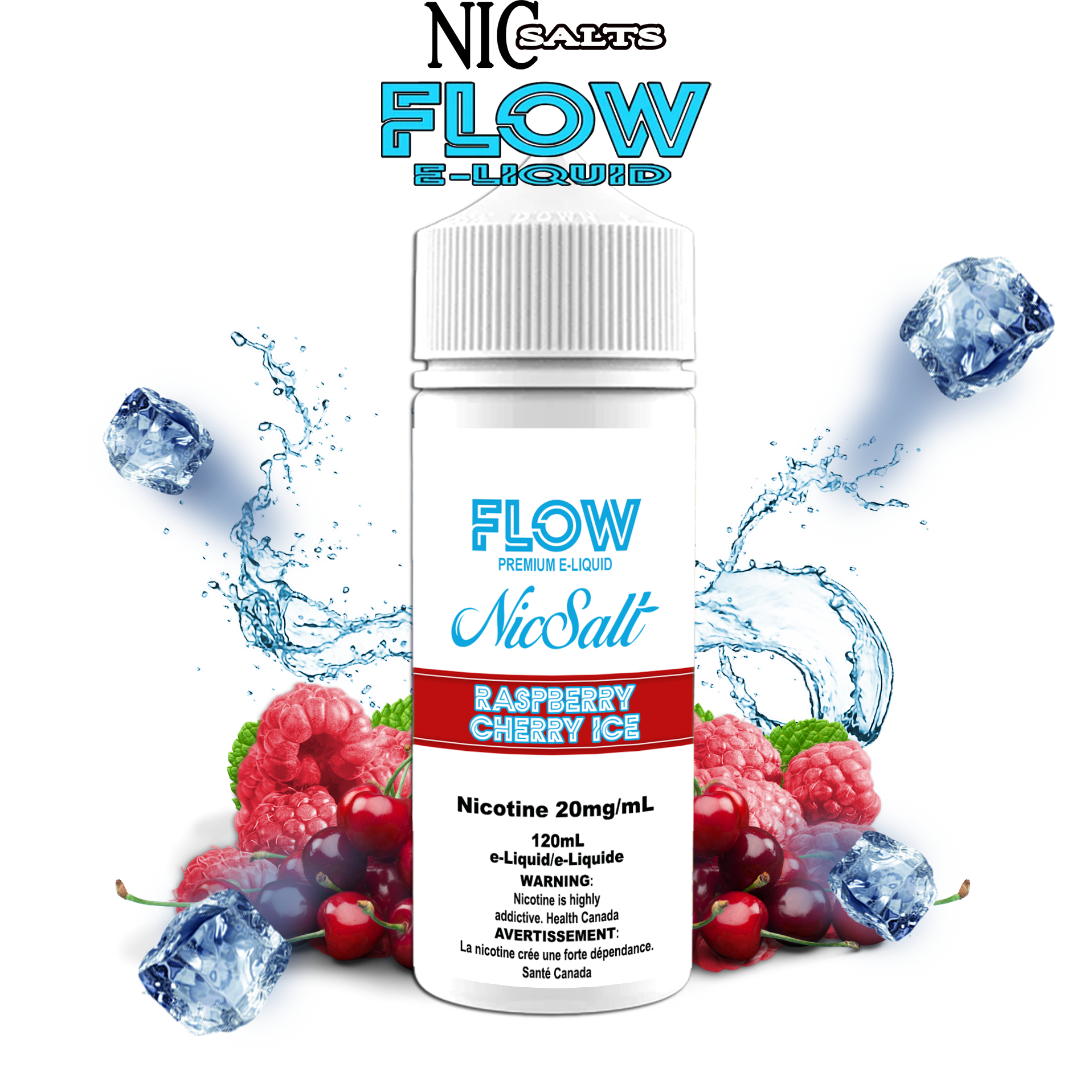 CUSTOM FLOW E-LIQUID SALT - RASPBERRY CHERRY ICE