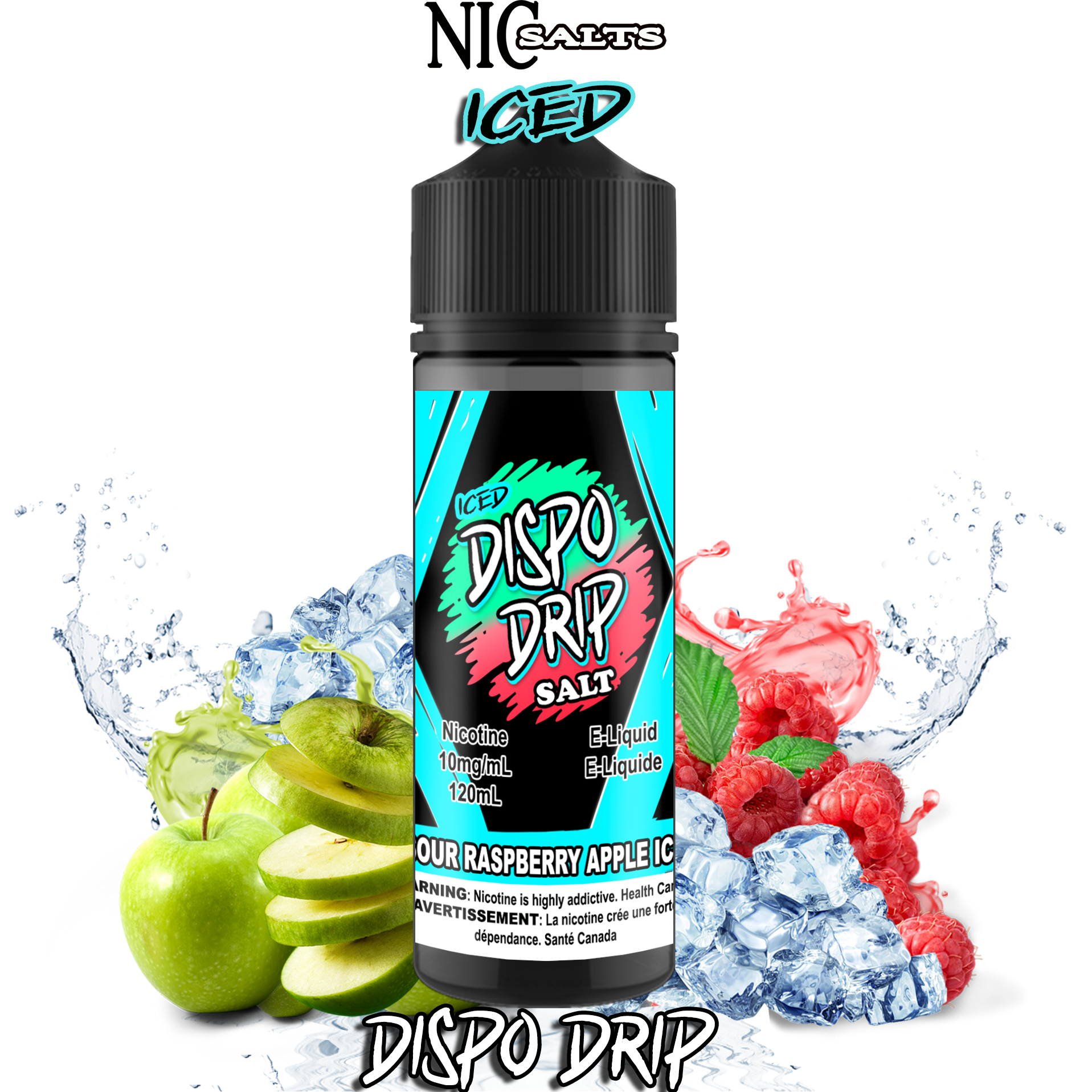 CUSTOM DISPO DRIP SALT - SOUR RASPBERRY APPLE ICE