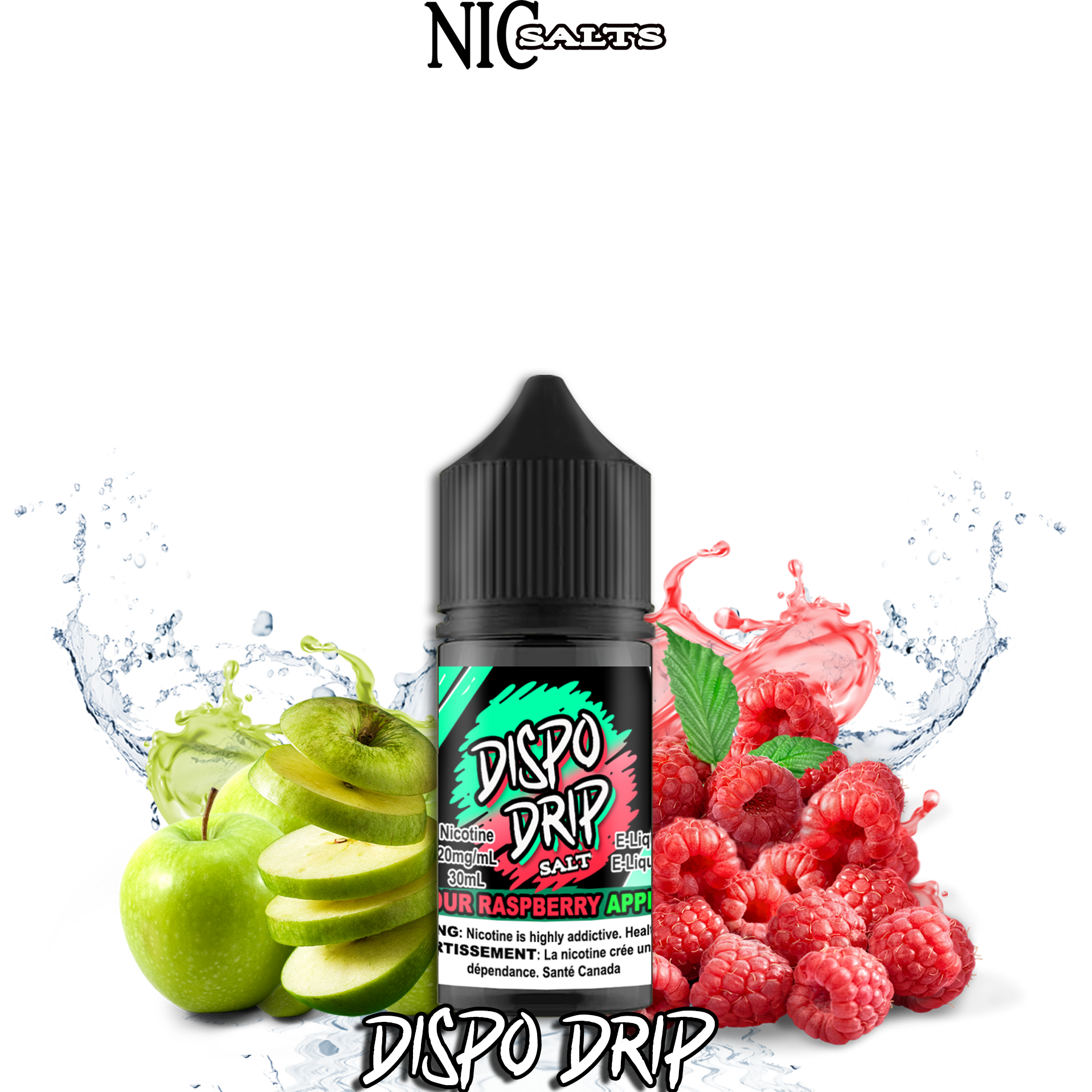 CUSTOM DISPO DRIP SALT - SOUR RASPBERRY APPLE