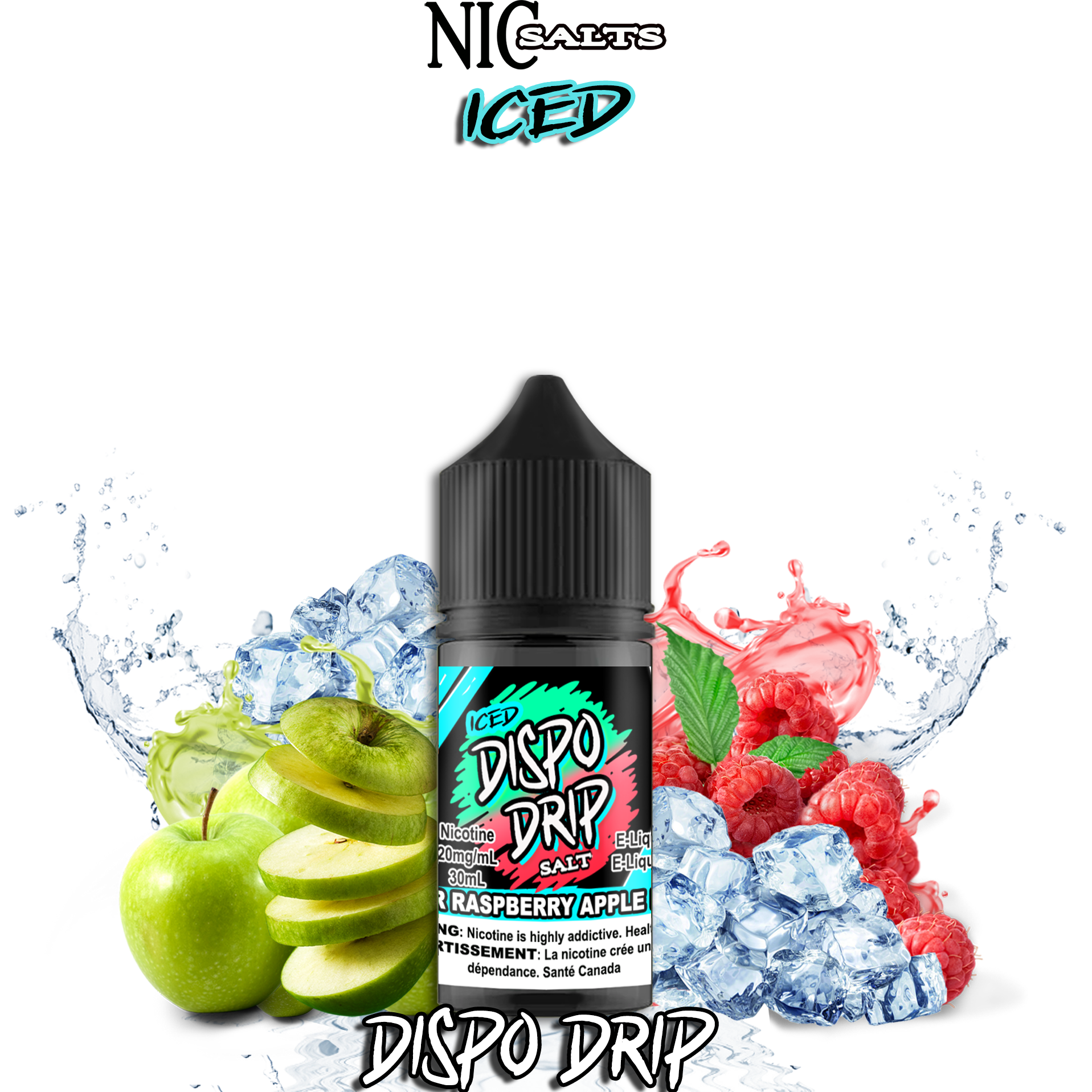 CUSTOM DISPO DRIP SALT - SOUR RASPBERRY APPLE ICE
