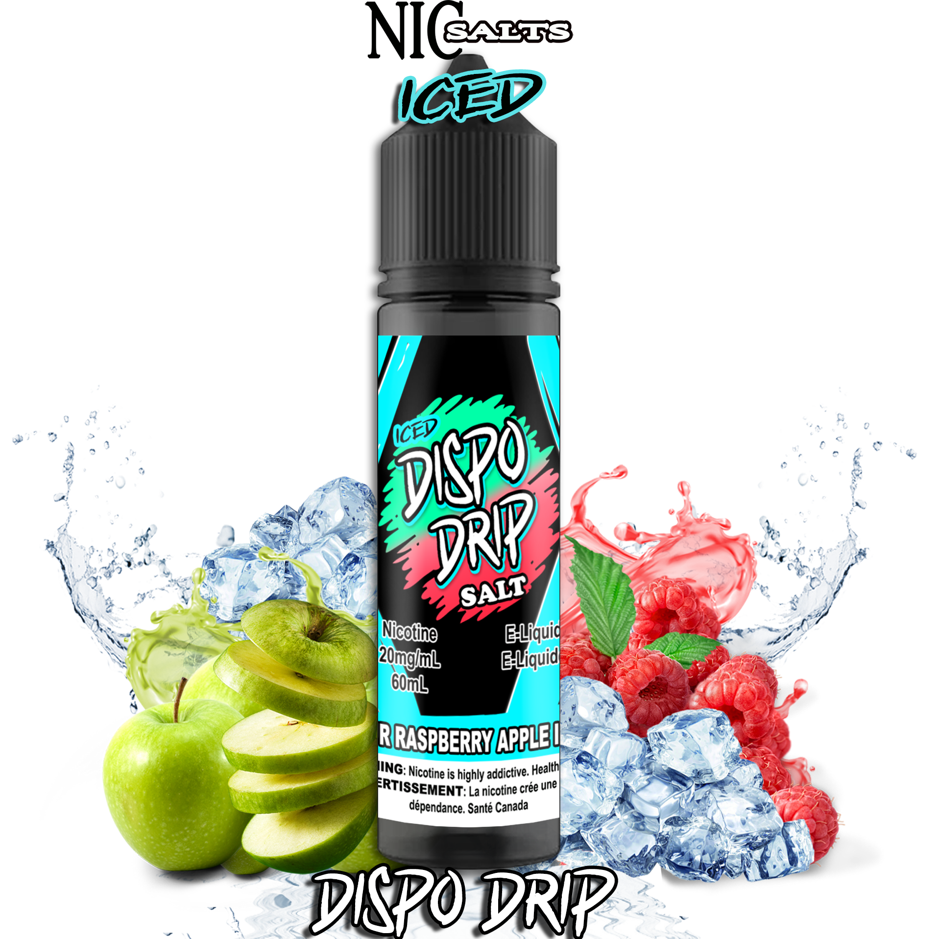 DISPO DRIP SALT - SOUR RASPBERRY APPLE ICE 60ML