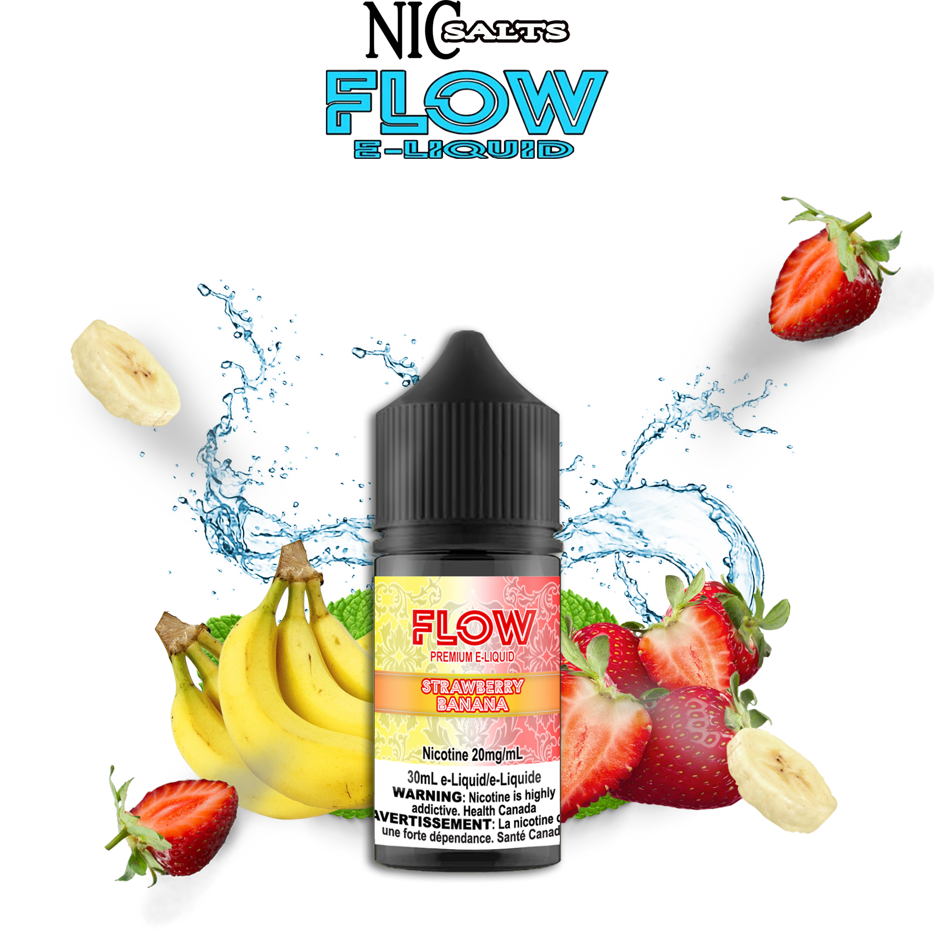 FLOW E-LIQUID SALT - STRAWBERRY BANANA 30ML