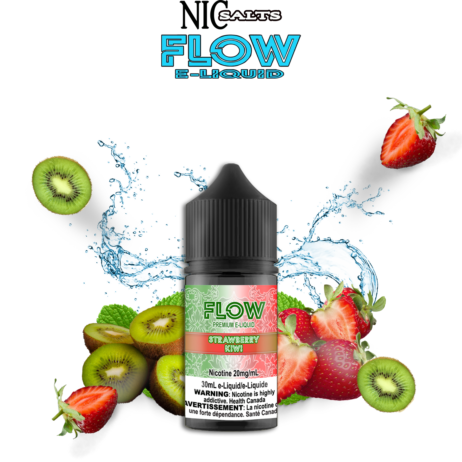 FLOW E-LIQUID SALT - STRAWBERRY KIWI 30ML