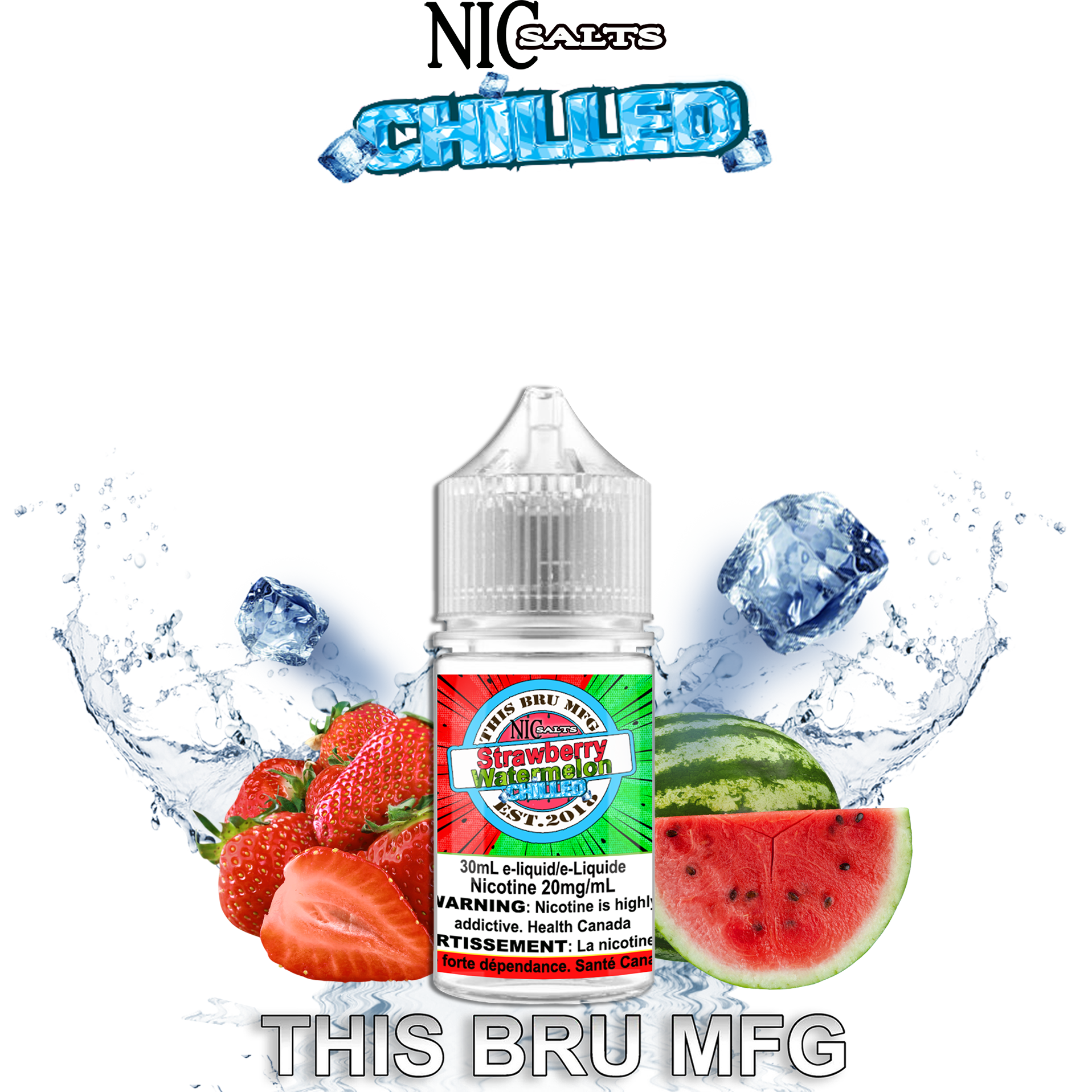 CUSTOM THIS BRU MFG SALT - STRAWBERRY WATERMELON CHILLED