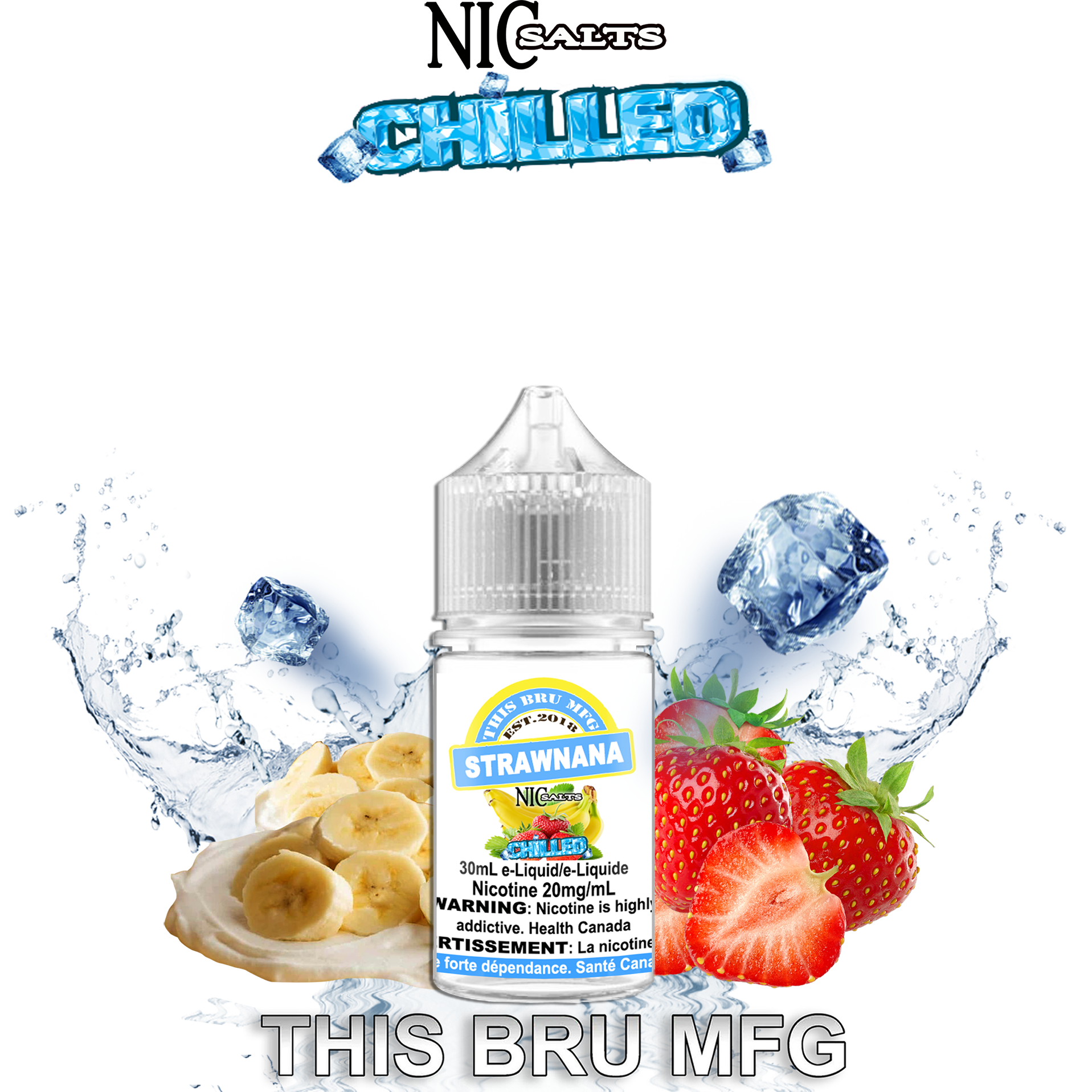 THIS BRU MFG SALT - STRAWNANA CHILLED 30ML