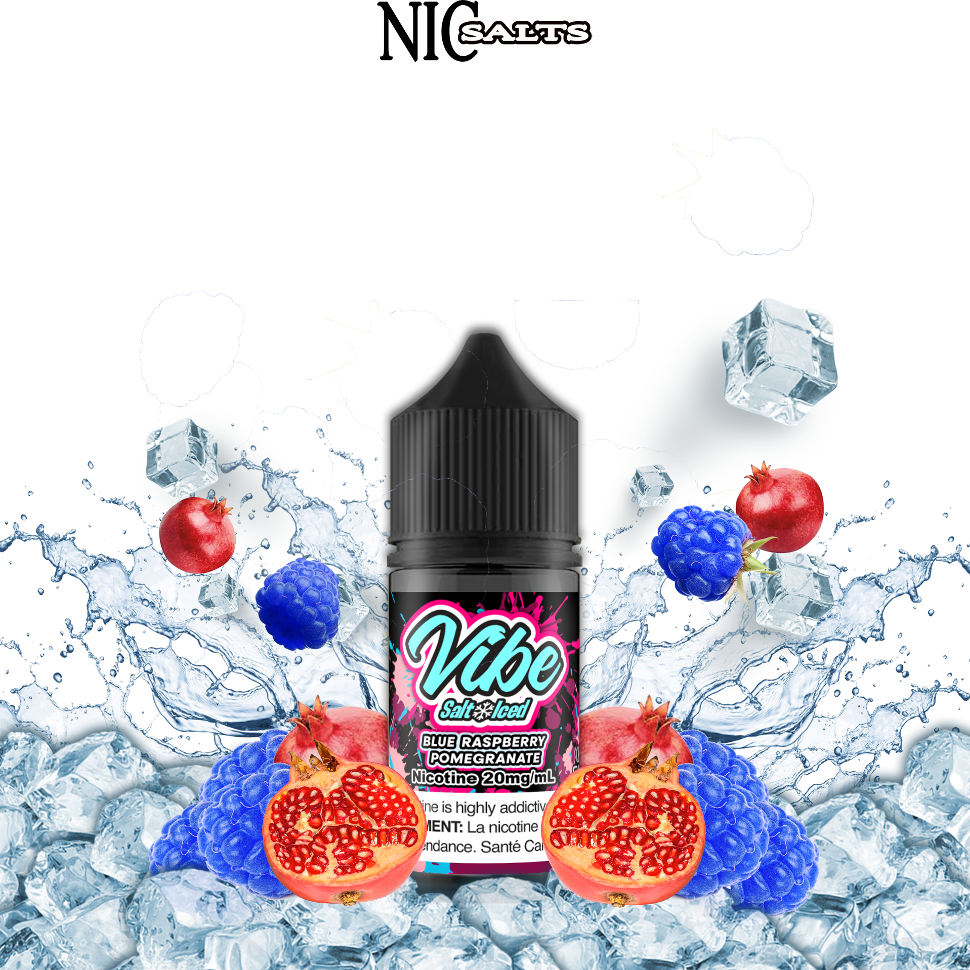 CUSTOM VIBE SALT - BLUE RASPBERRY POMEGRANATE (ICED)