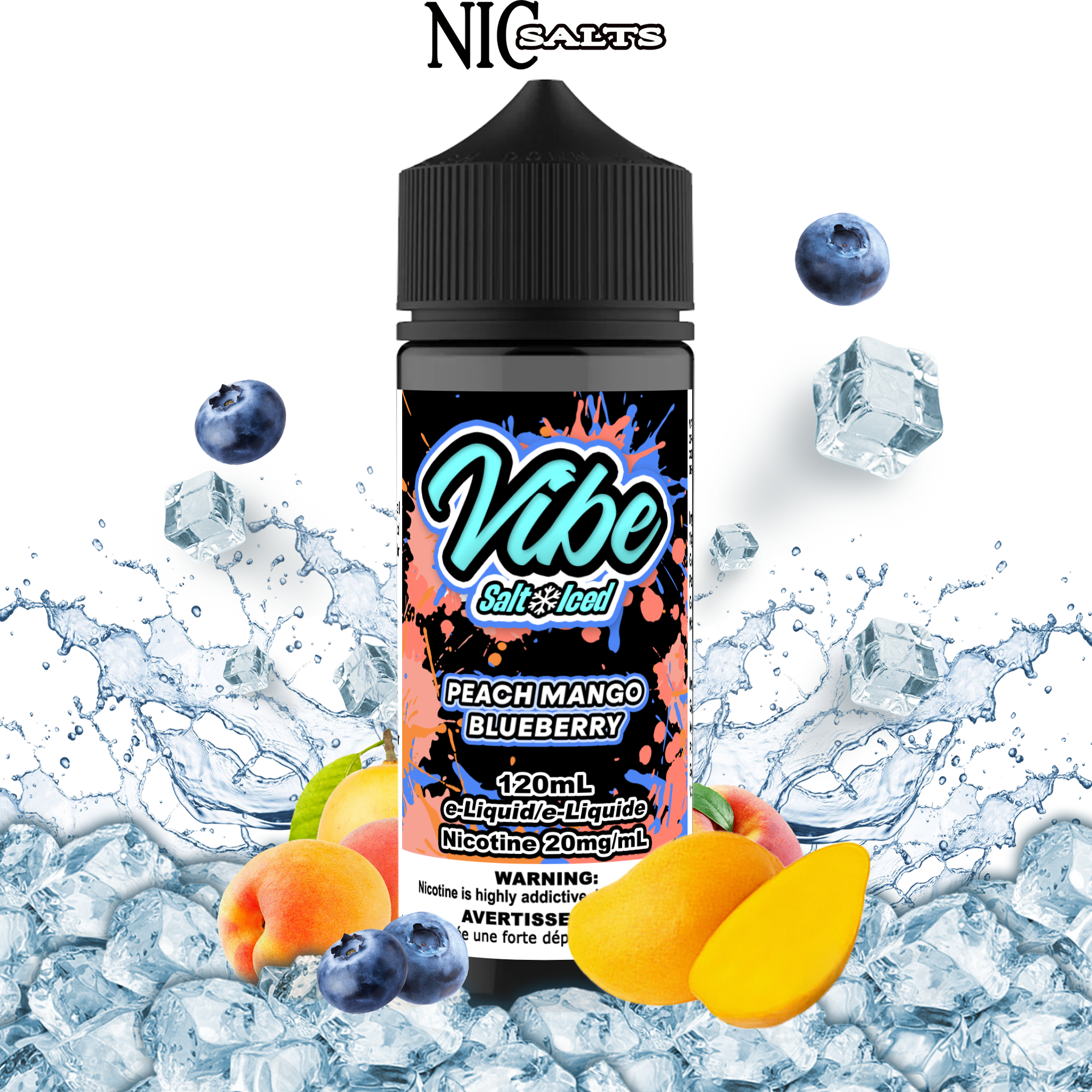 CUSTOM VIBE SALT - PEACH MANGO BLUEBERRY