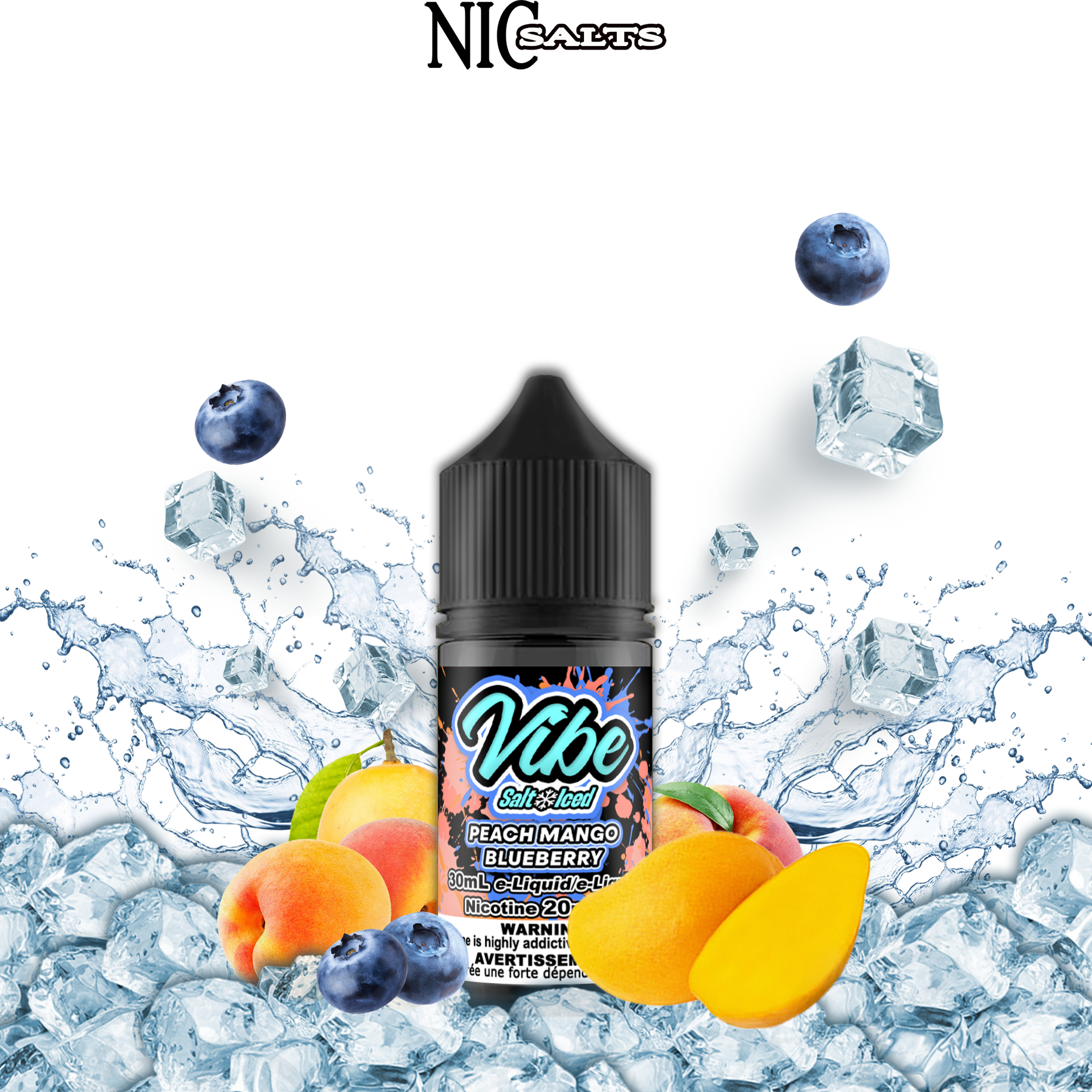 VIBE SALT - PEACH MANGO BLUEBERRY