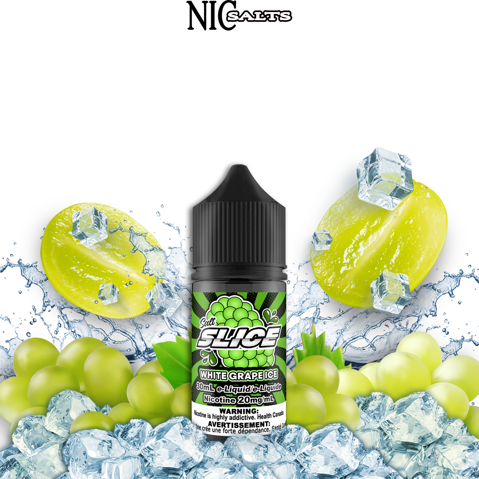 CUSTOM SLICE SALT - WHITE GRAPE ICE