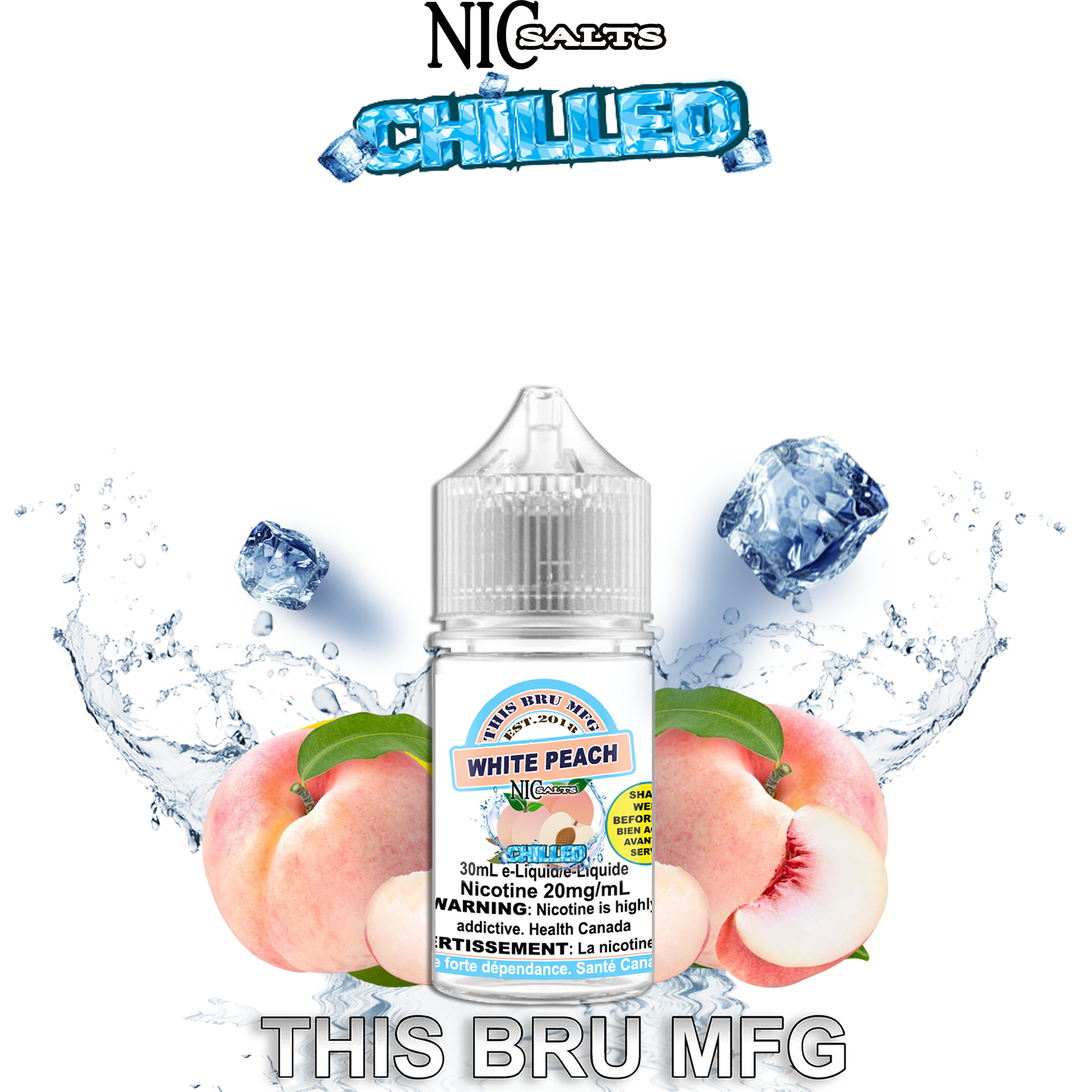 CUSTOM THIS BRU MFG SALT - WHITE PEACH CHILLED