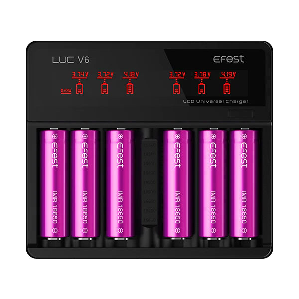 EFEST LUC V6 BATTERY CHARGERY 6BAY LCD SCREEN
