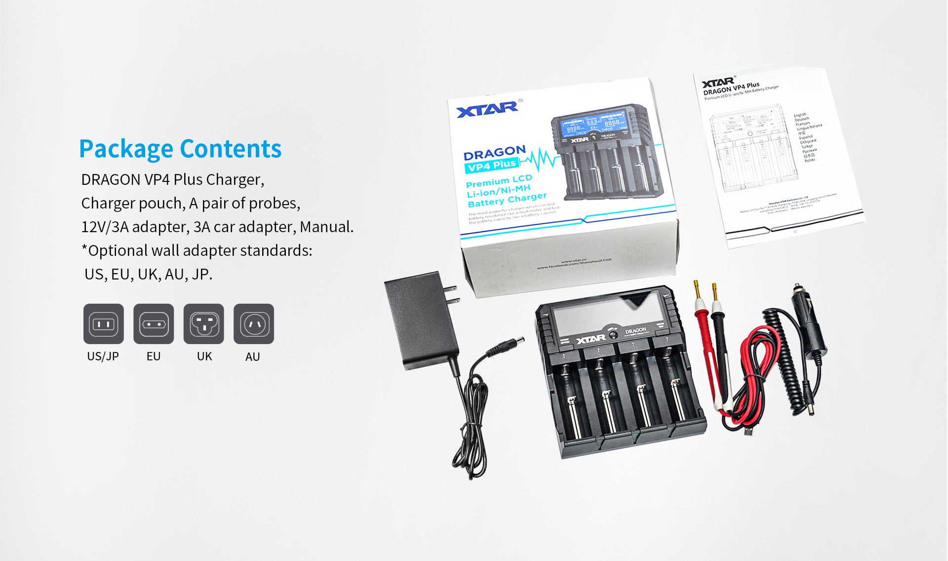 XTAR DRAGON VP4 PLUS BATTERY CHARGER 4BAY