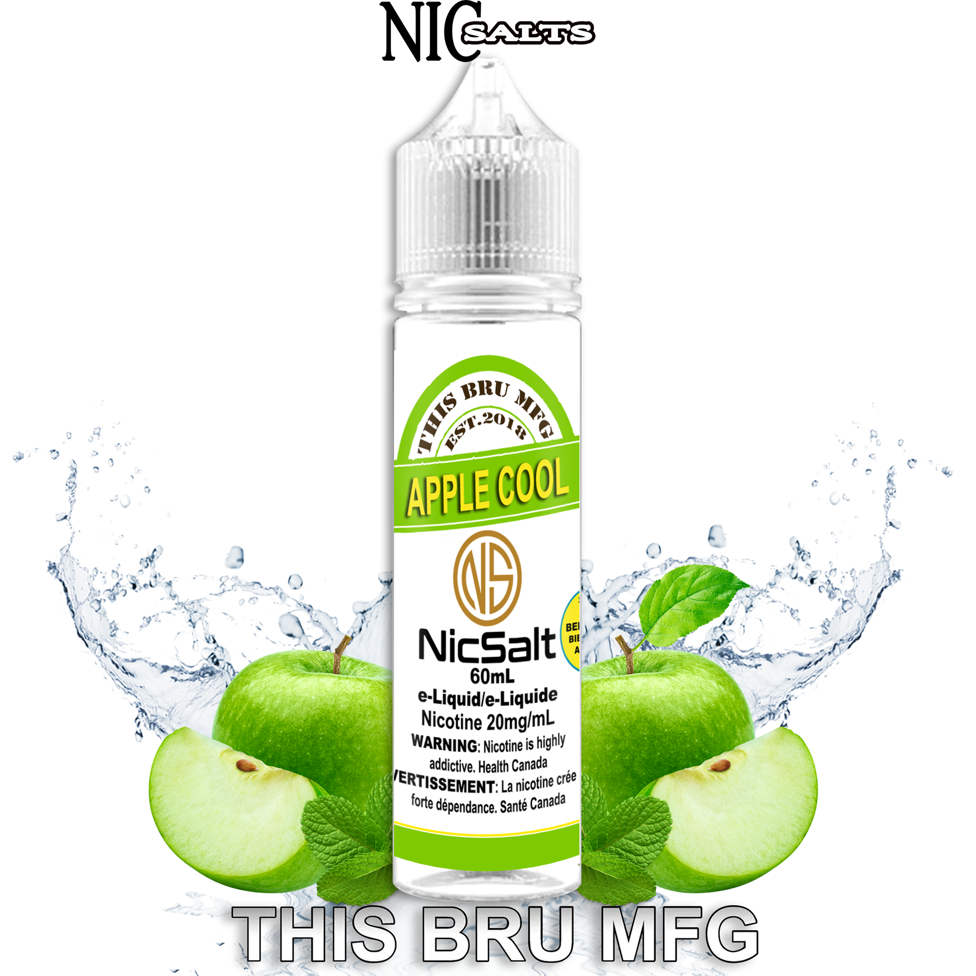 CUSTOM THIS BRU MFG SALT - APPLE COOL 60ML