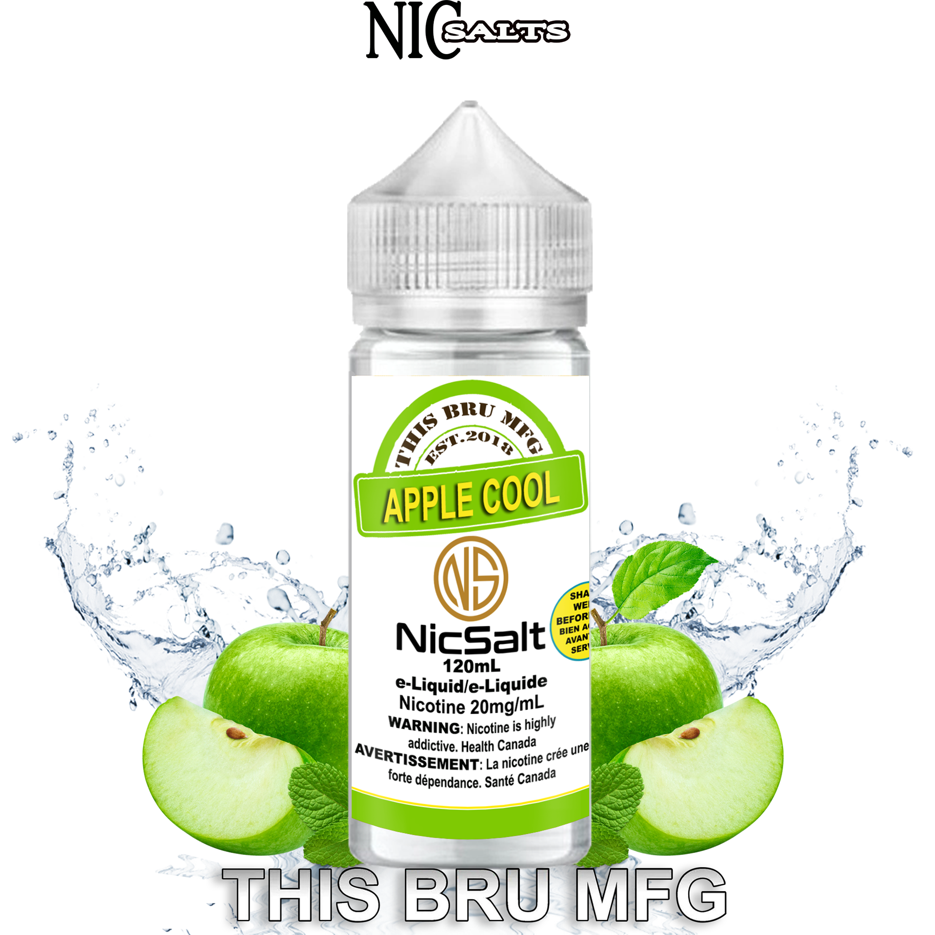 CUSTOM THIS BRU MFG SALT - APPLE COOL 120ML