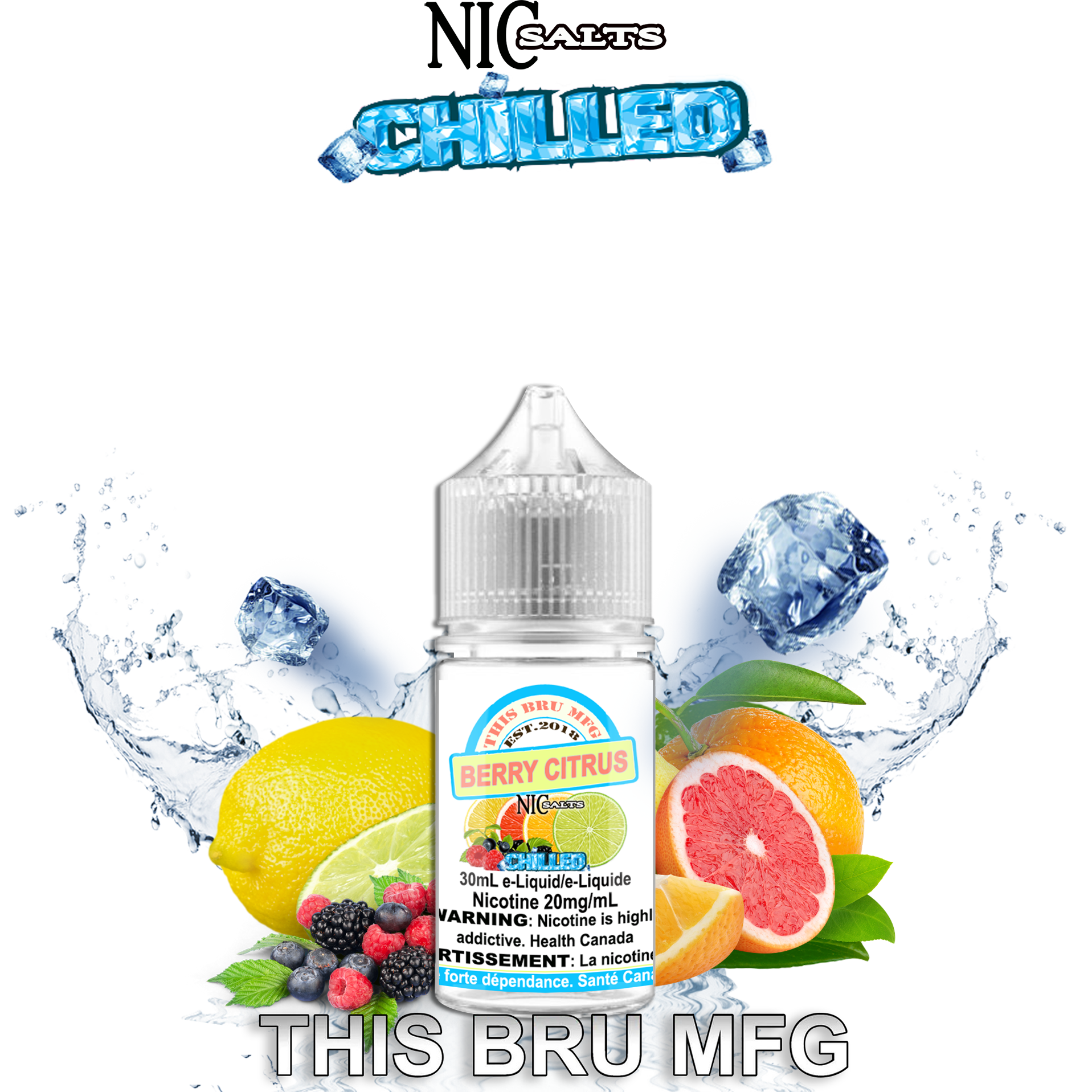 CUSTOM THIS BRU MFG SALT - BERRY CITRUS CHILLED 30ML