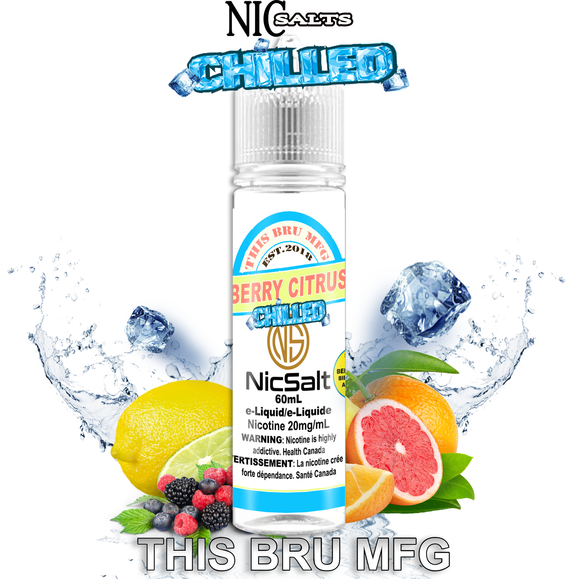 CUSTOM THIS BRU MFG SALT - BERRY CITRUS CHILLED 60ML