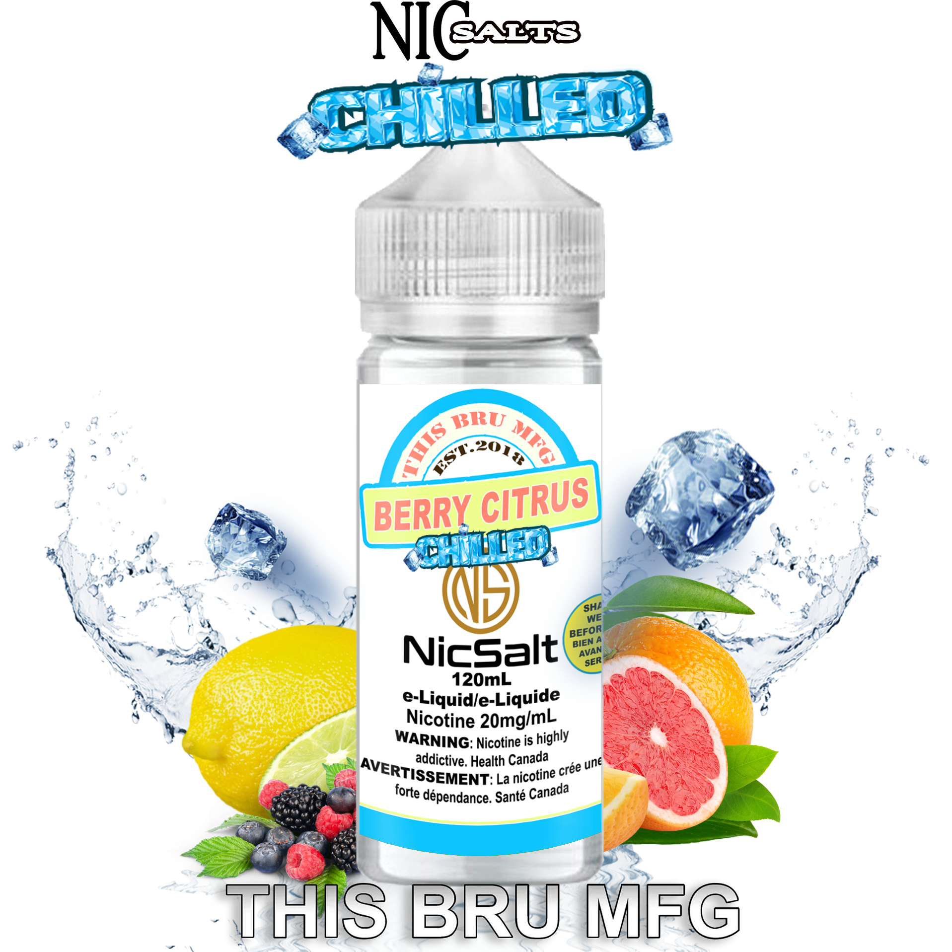 CUSTOM THIS BRU MFG SALT - BERRY CITRUS CHILLED 120ML