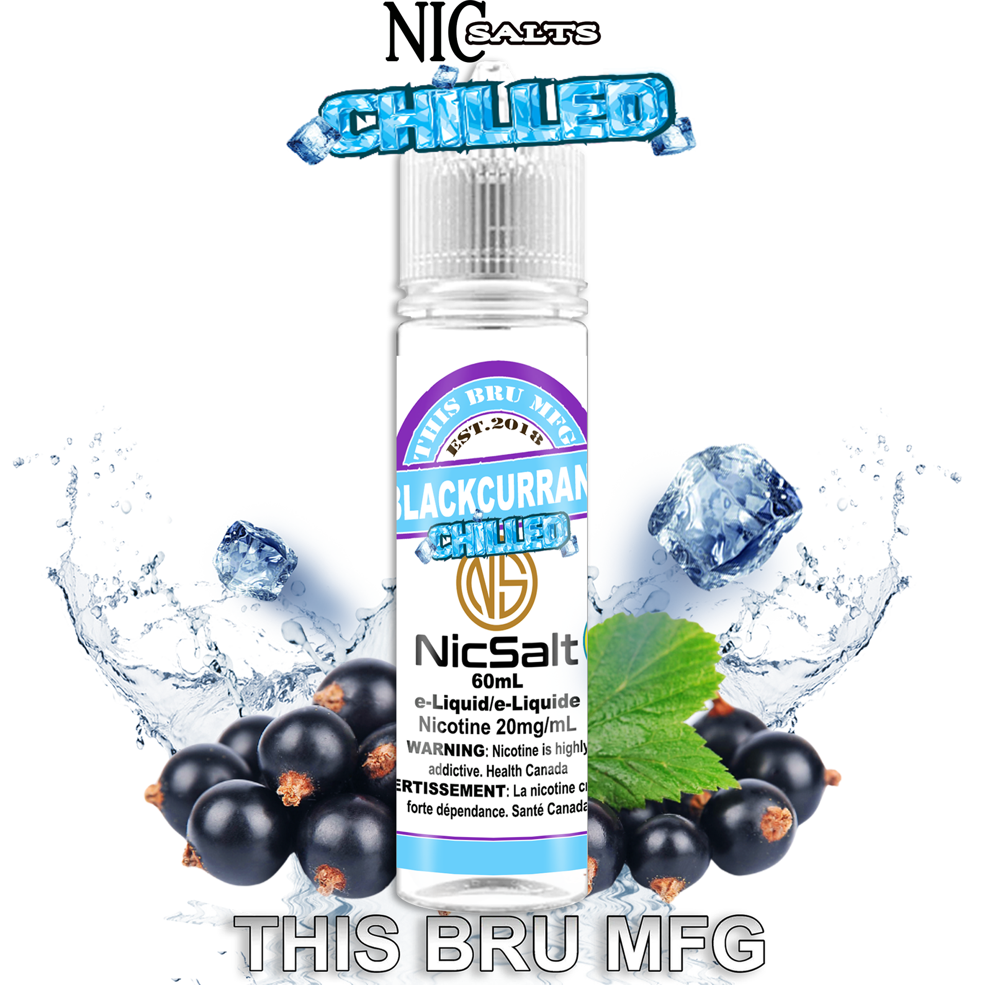 CUSTOM THIS BRU MFG SALT - BLACKCURRANT CHILLED 60ML