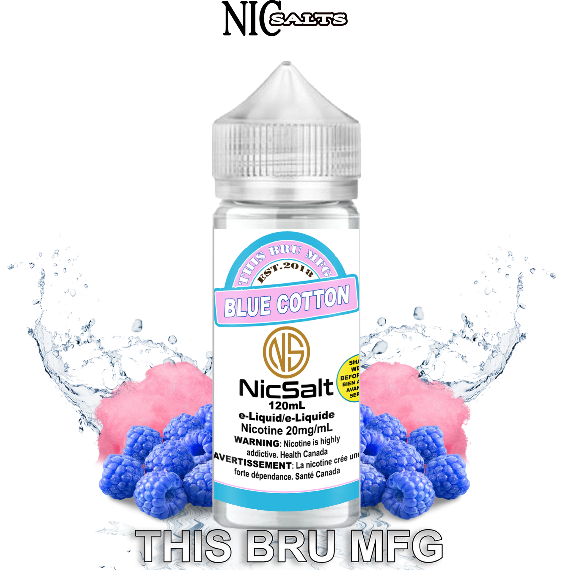 CUSTOM THIS BRU MFG SALT - BLUE COTTON 120ML