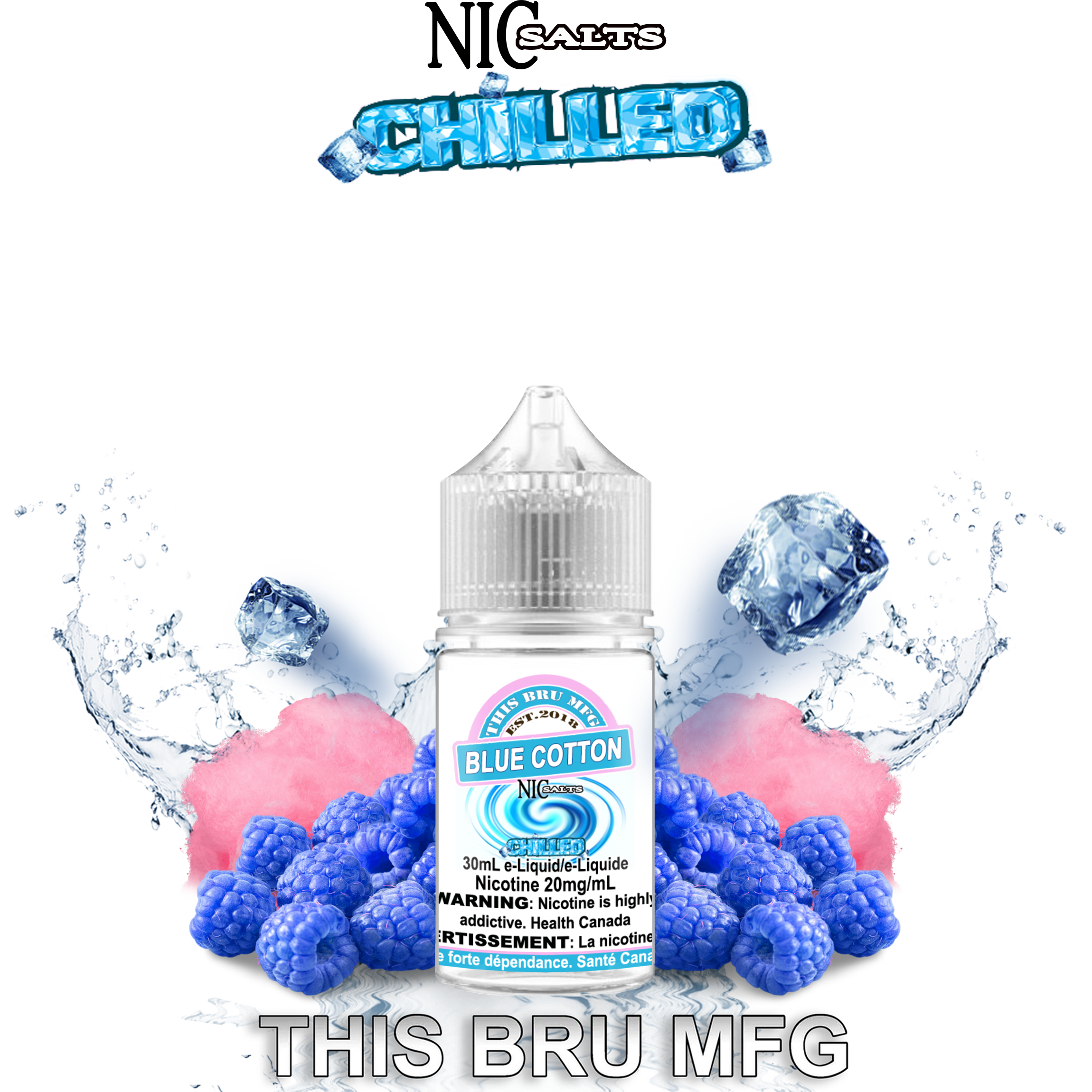 CUSTOM THIS BRU MFG SALT - BLUE COTTON CHILLED 30ML