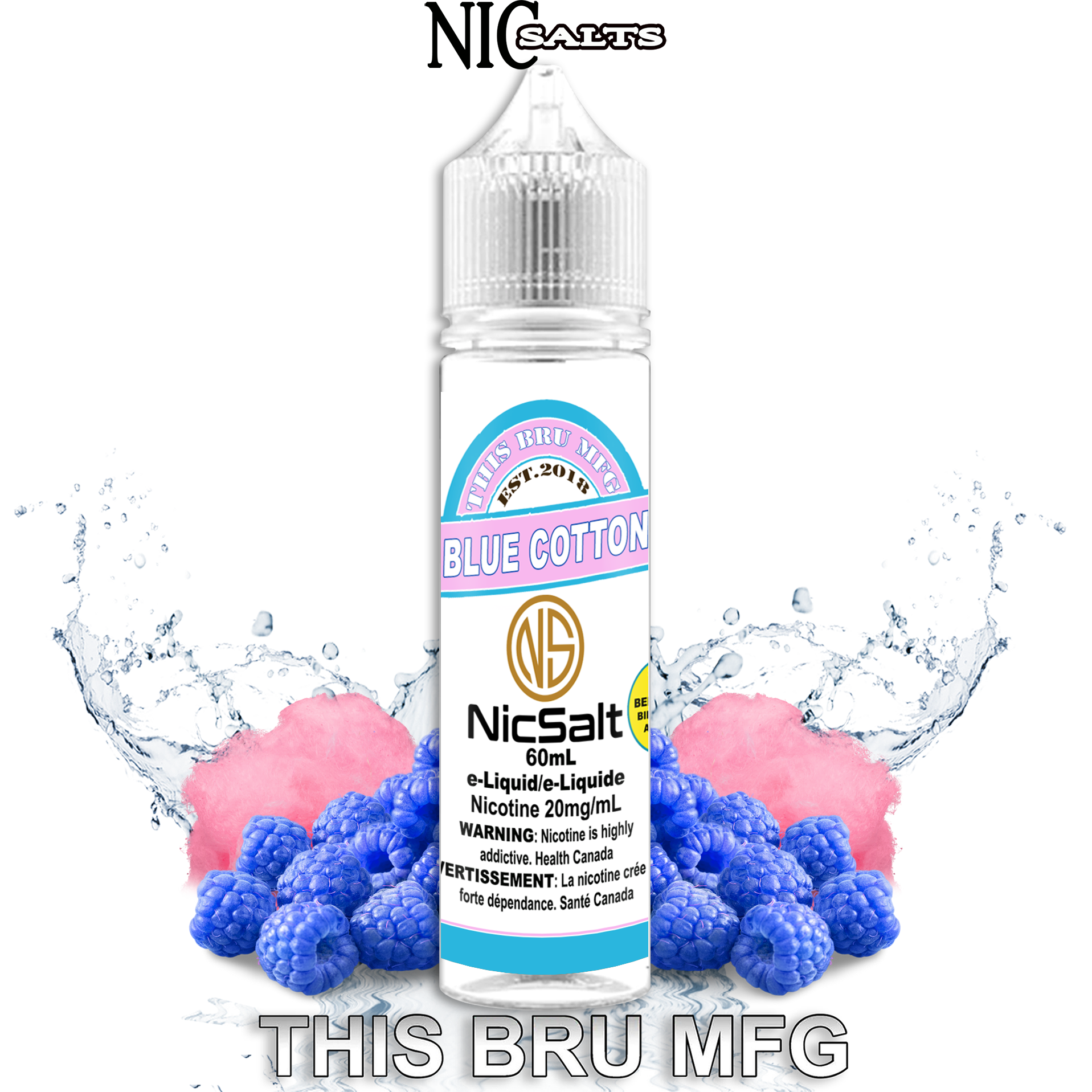 CUSTOM THIS BRU MFG SALT - BLUE COTTON 60ML