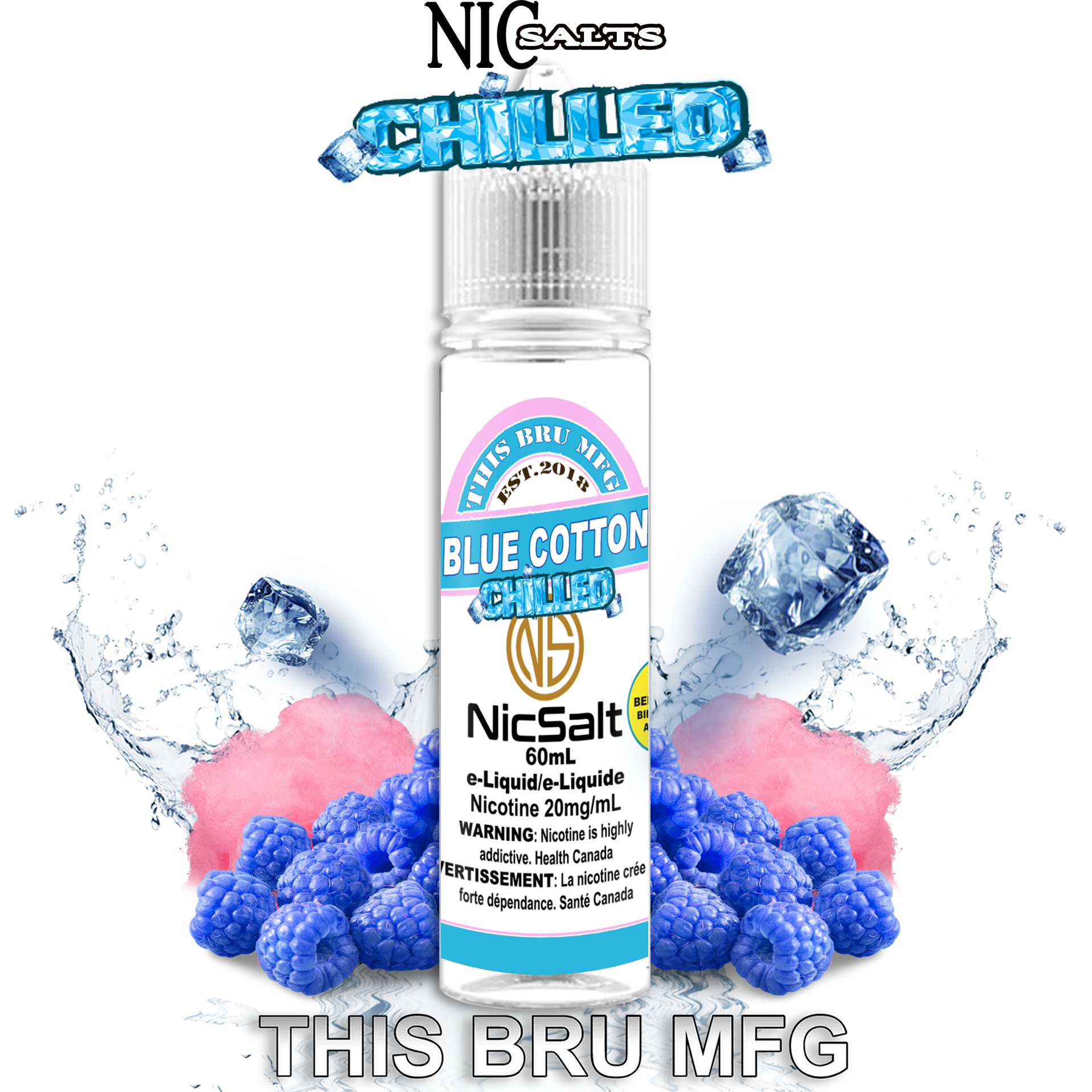 CUSTOM THIS BRU MFG SALT - BLUE COTTON CHILLED 60ML