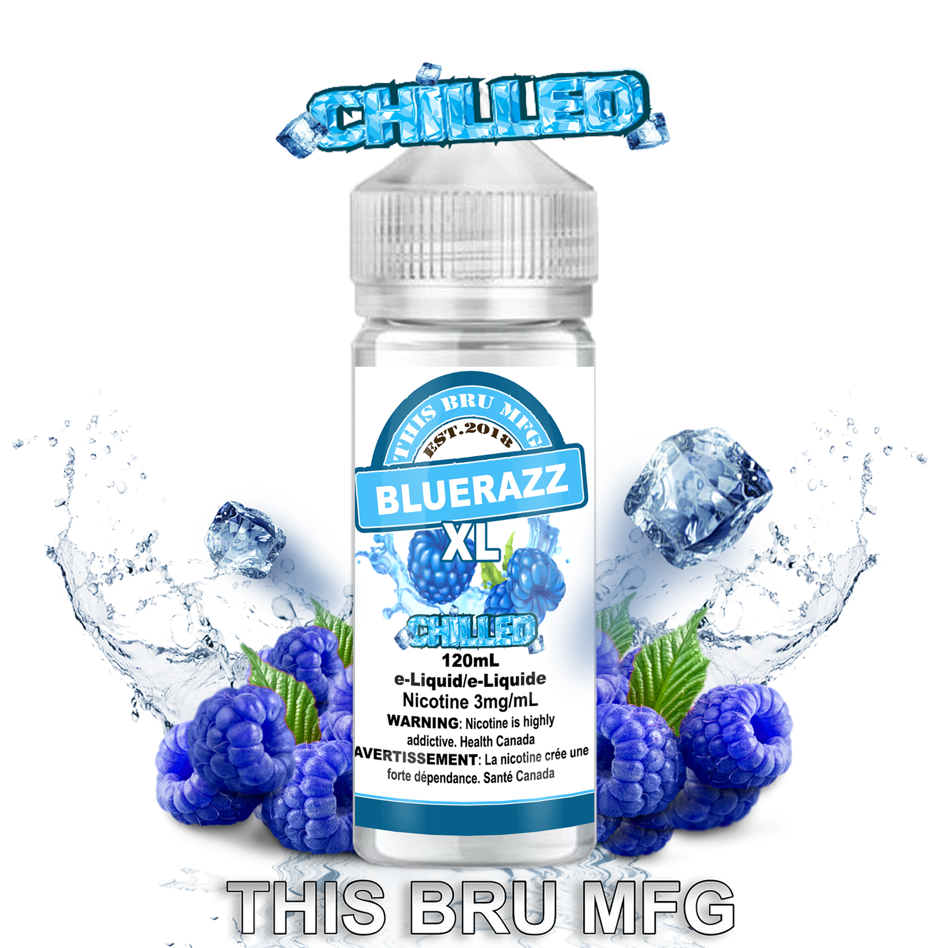 CUSTOM THIS BRU MFG - BLUERAZZ CHILLED 120ML