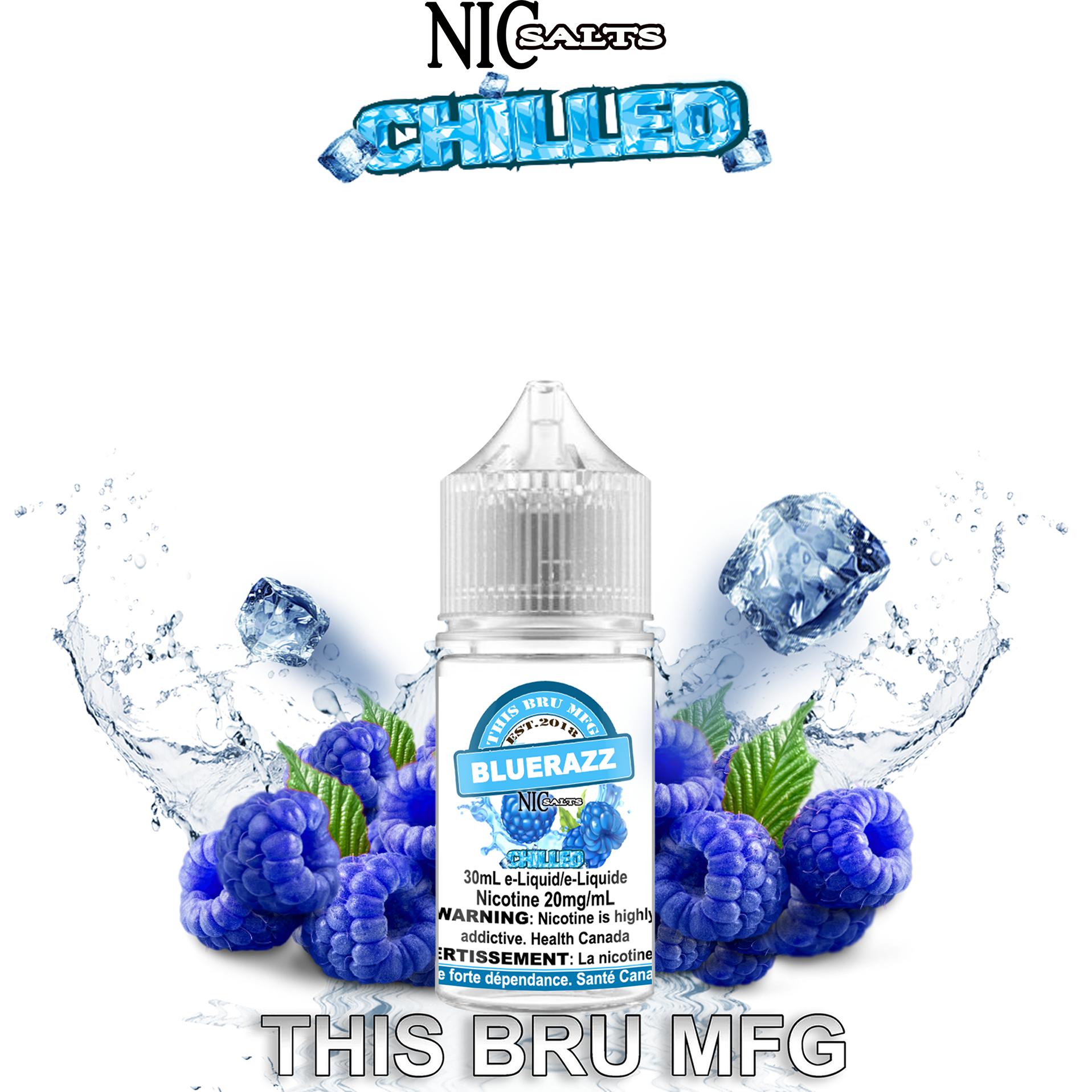 THIS BRU MFG - BLUERAZZ CHILLED SALT 30ML