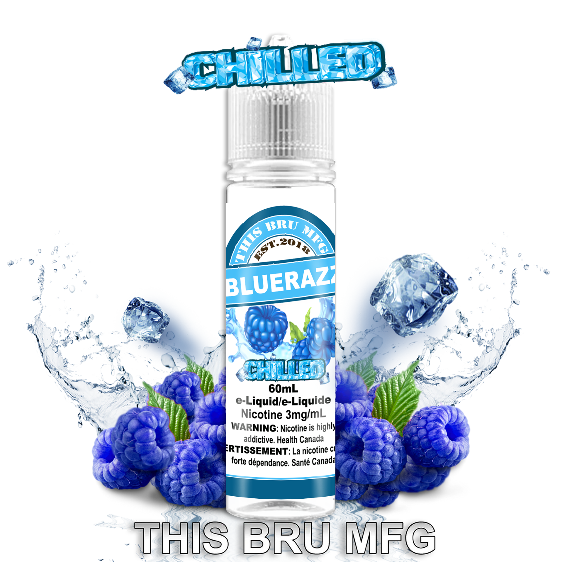 CUSTOM THIS BRU MFG - BLUERAZZ CHILLED 60ML