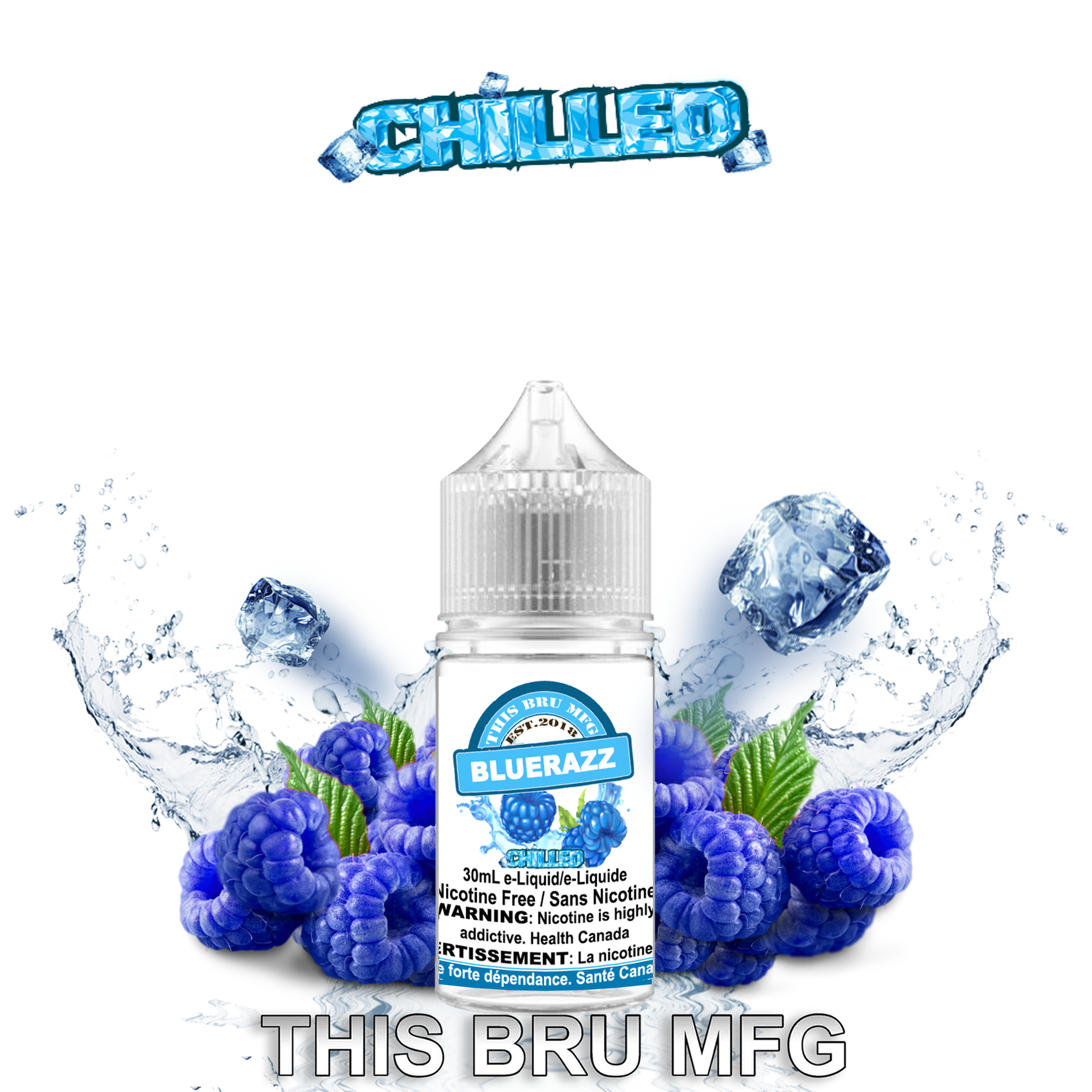 CUSTOM THIS BRU MFG - BLUERAZZ CHILLED 30ML