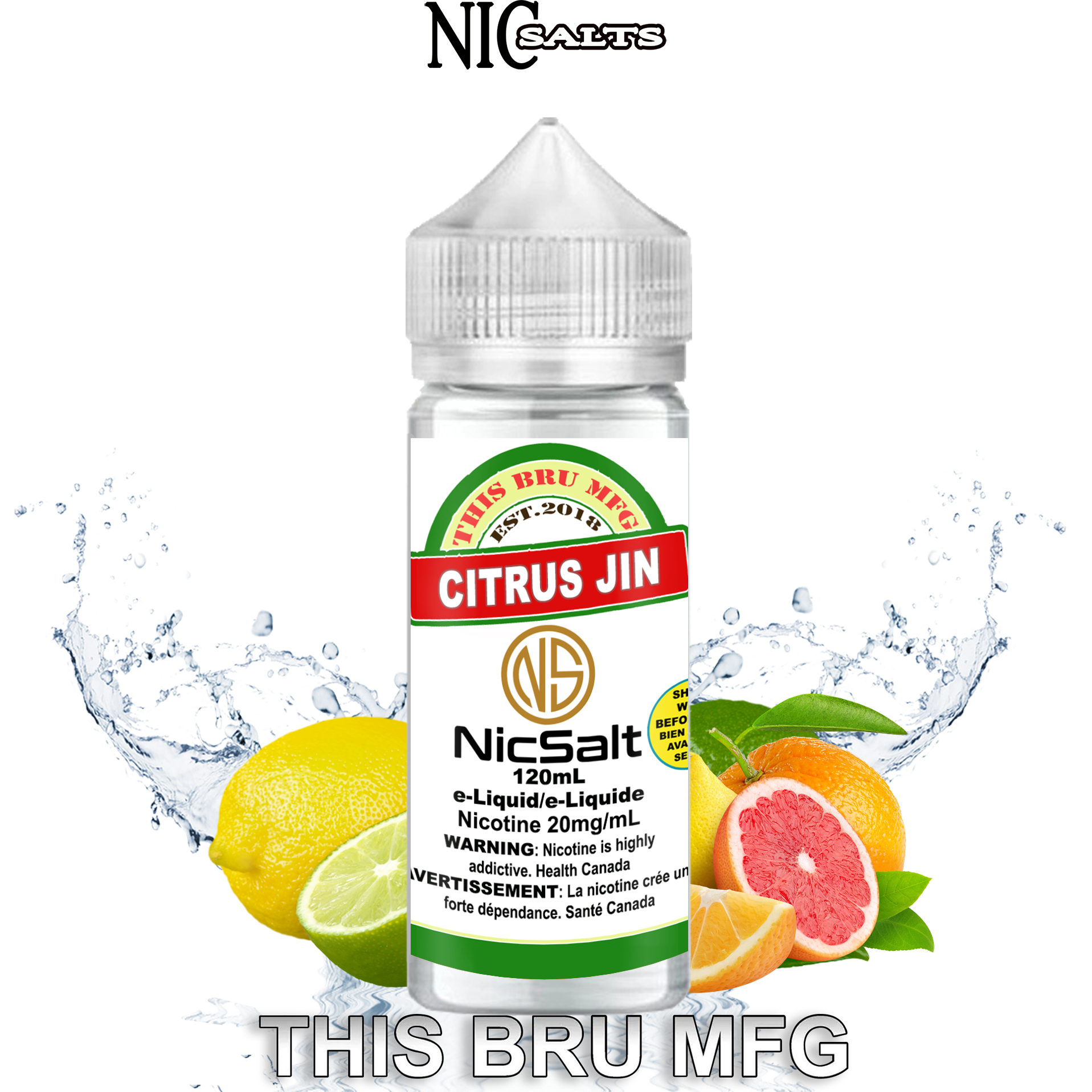 CUSTOM THIS BRU MFG SALT - CITRUS JIN 120ML