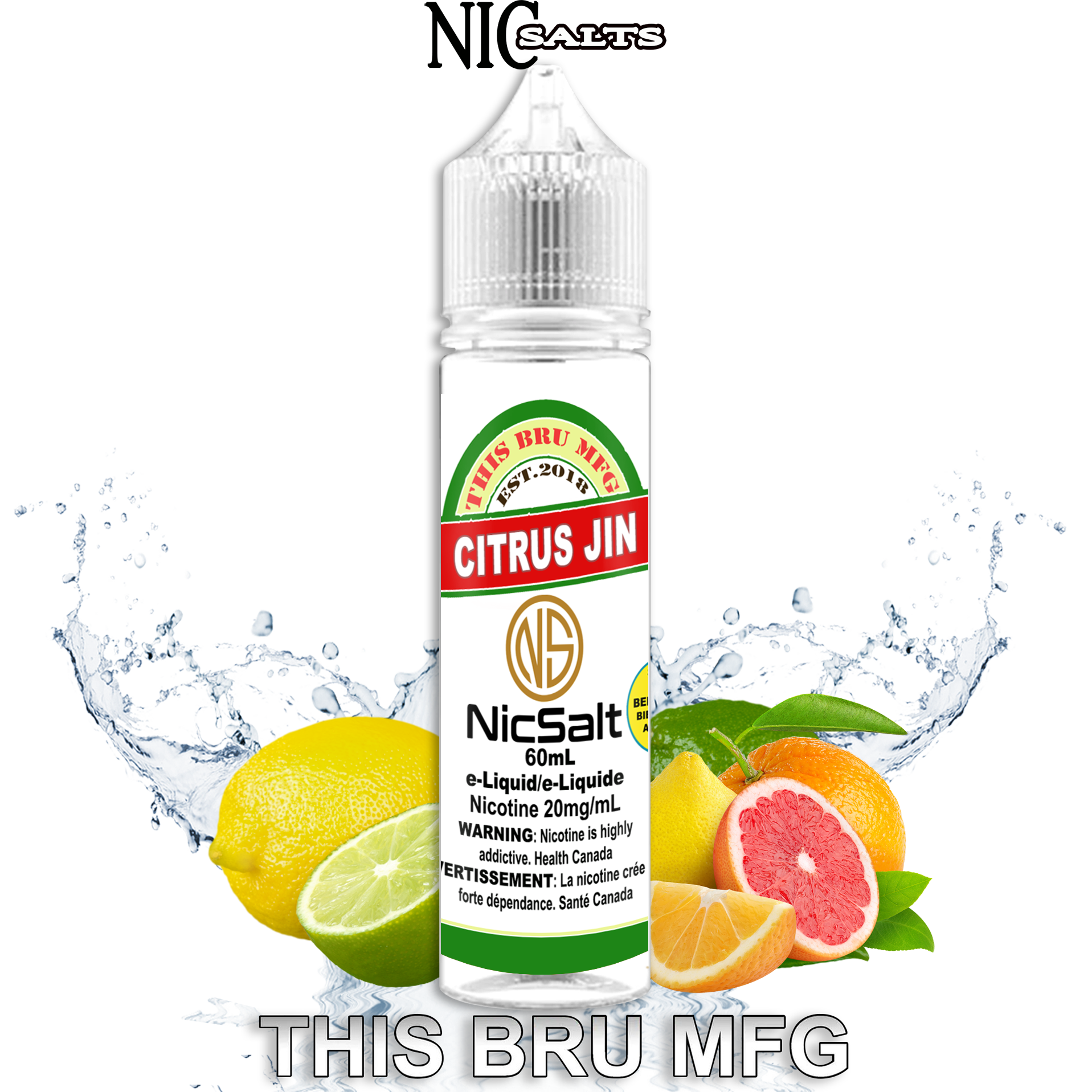 CUSTOM THIS BRU MFG SALT - CITRUS JIN 60ML