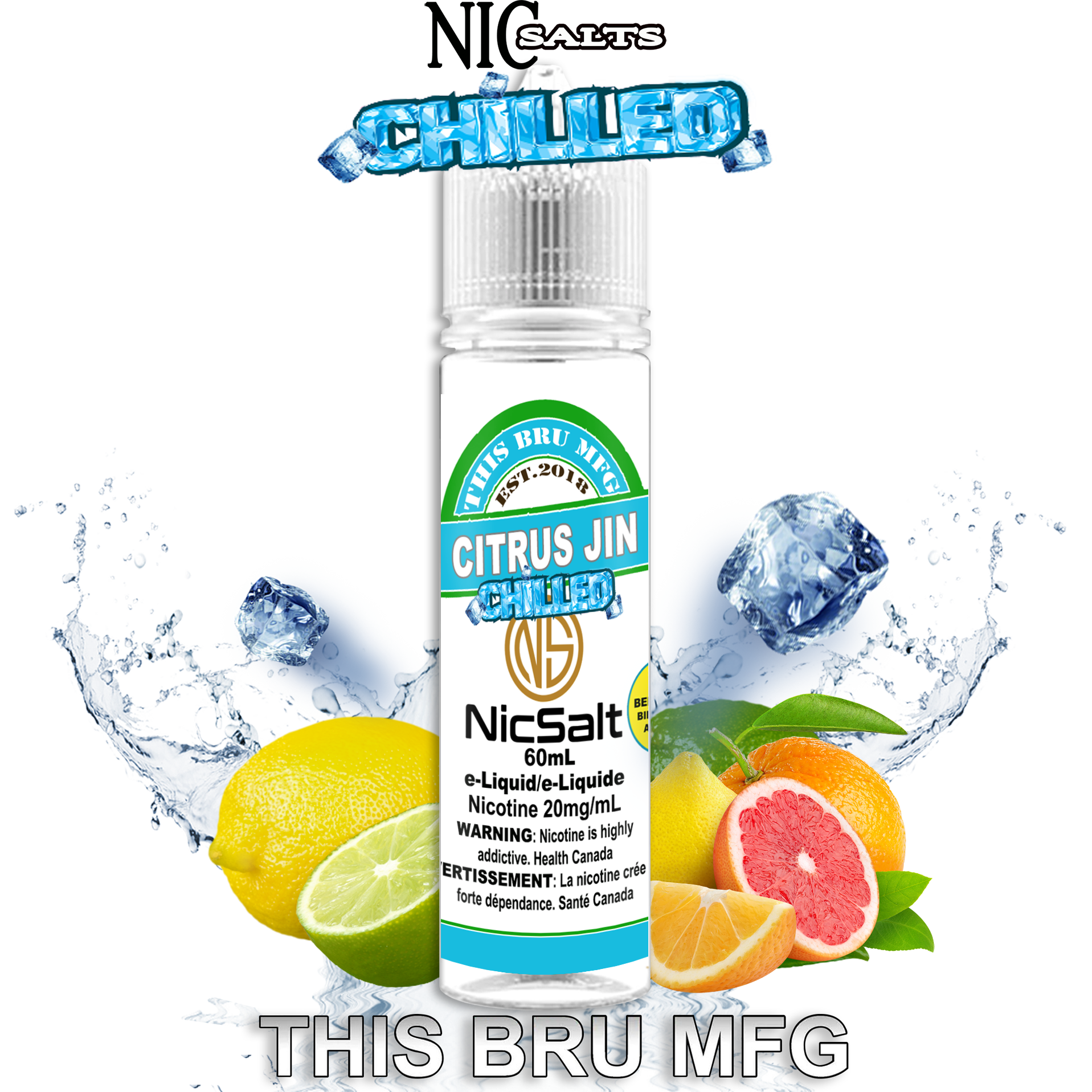 CUSTOM THIS BRU MFG SALT - CITRUS JIN CHILLED 60ML