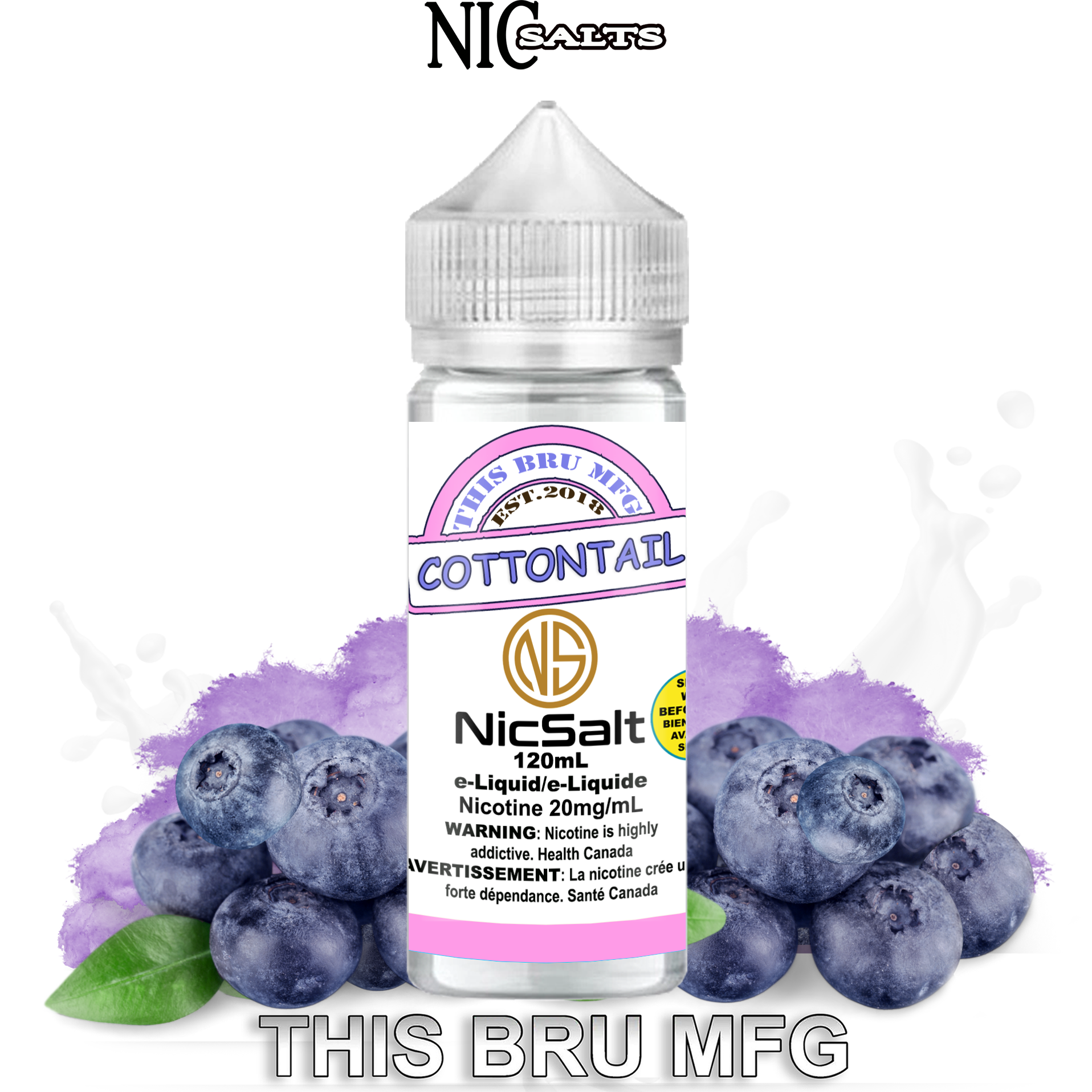 CUSTOM THIS BRU MFG SALT - COTTONTAIL 120ML