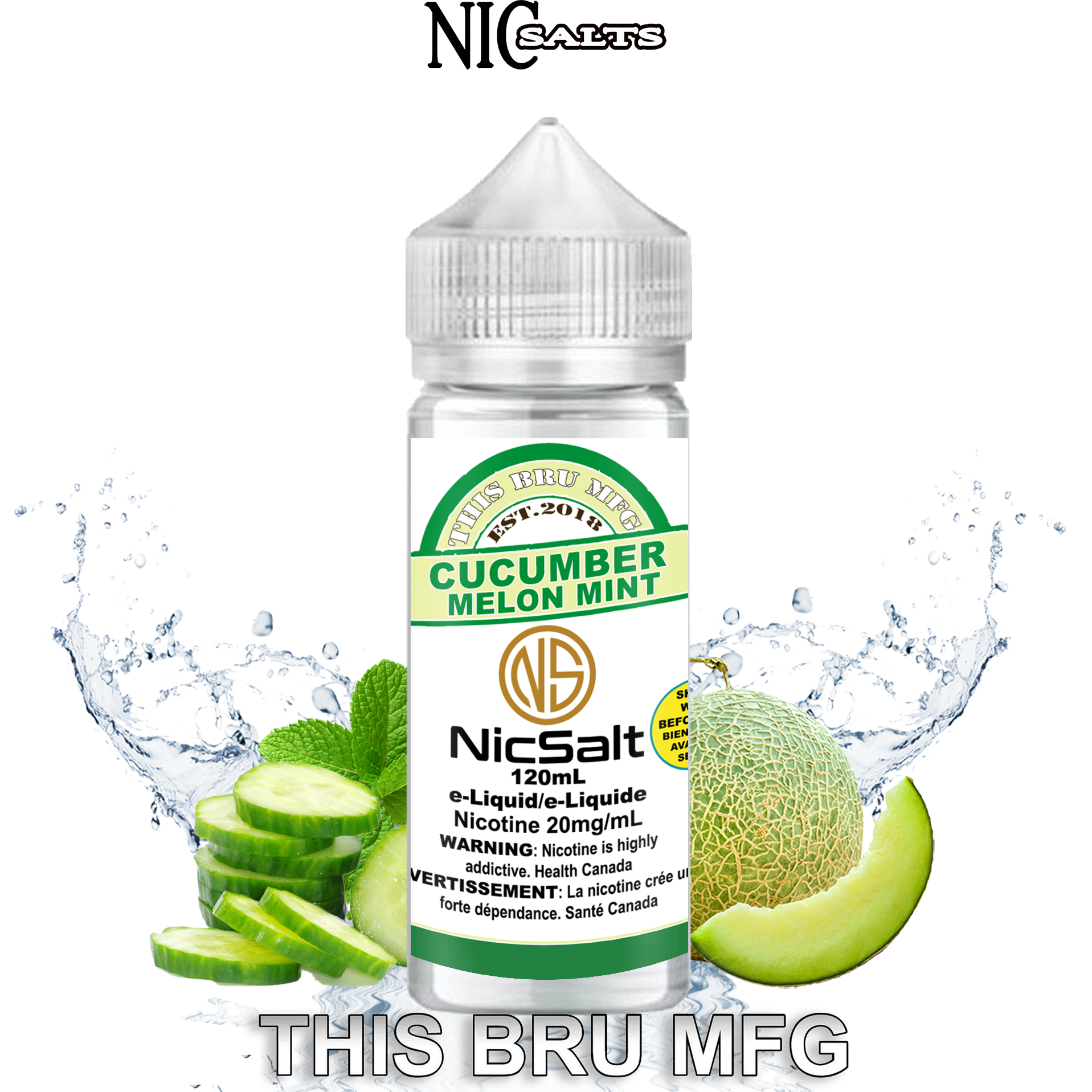 CUSTOM THIS BRU MFG SALT - CUCUMBER MELON MINT 120ML