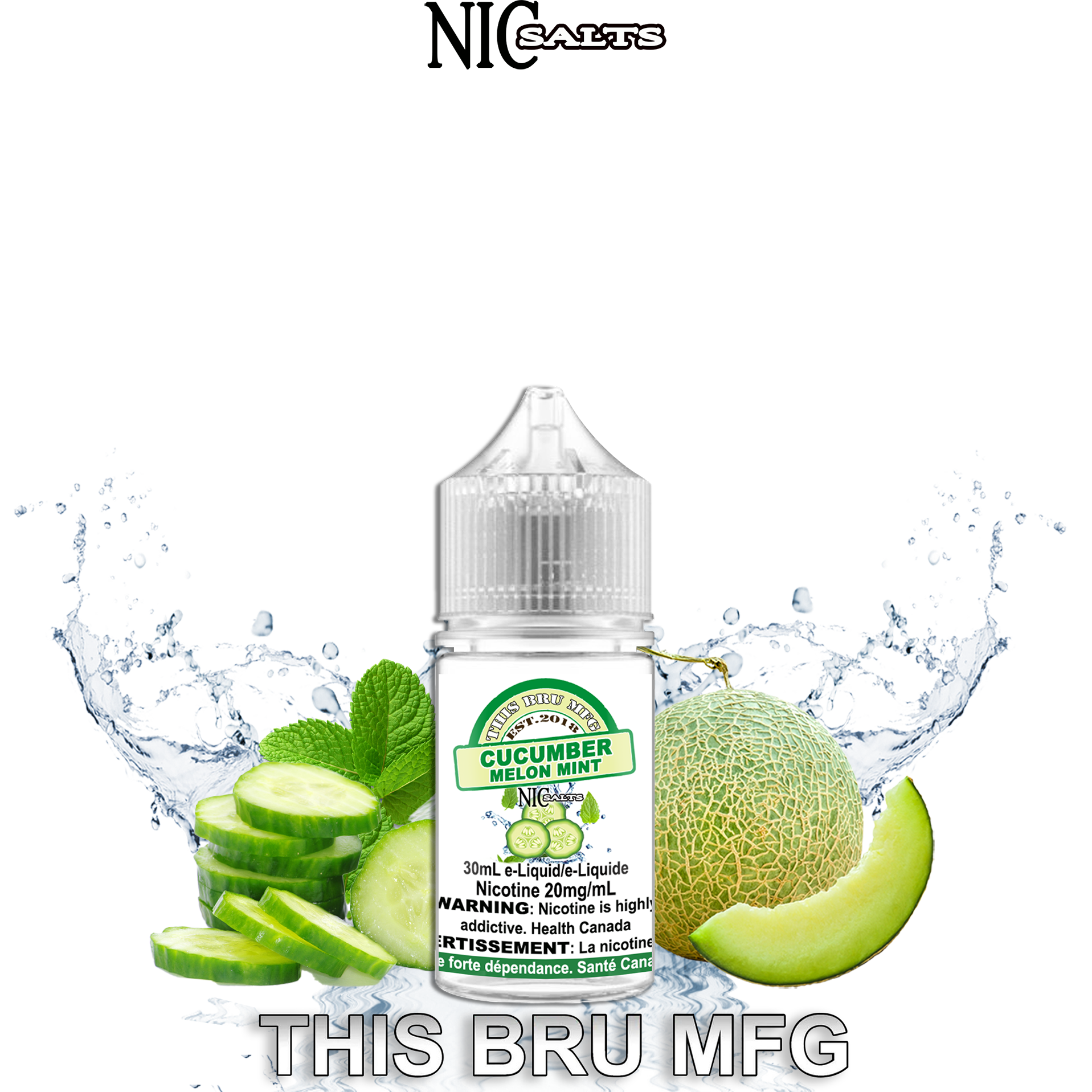 CUSTOM THIS BRU MFG SALT - CUCUMBER MELON MINT 30ML